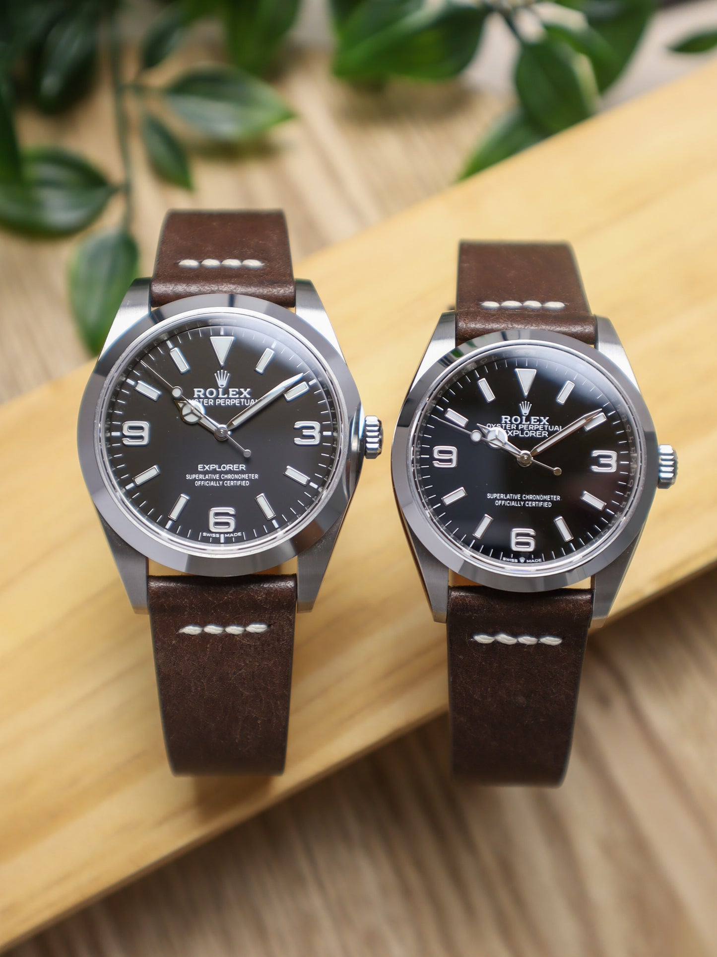 Dark Brown Pueblo Row-Stitch Strap