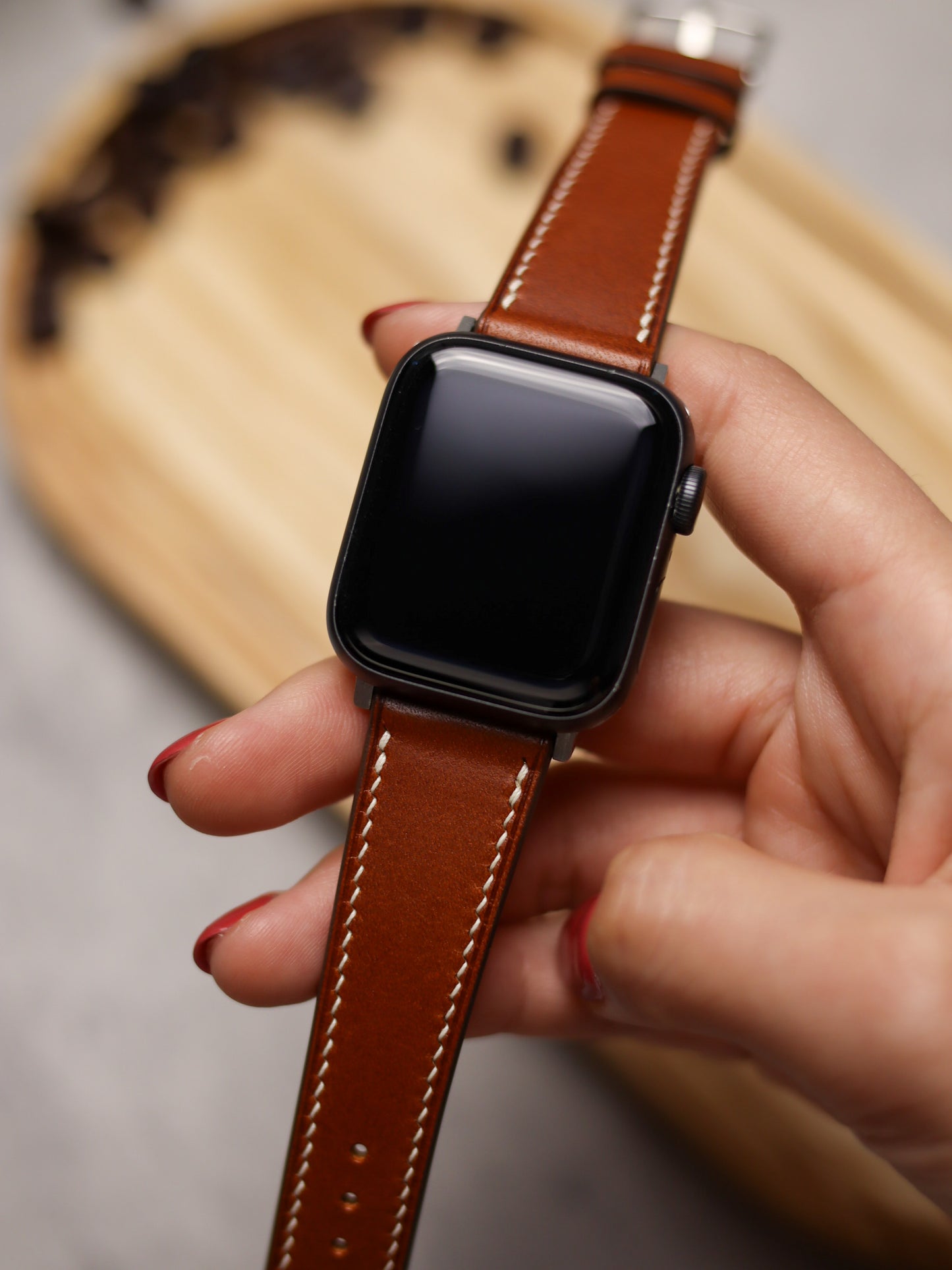 Chestnut Brown Buttero Apple Watch Lean Strap