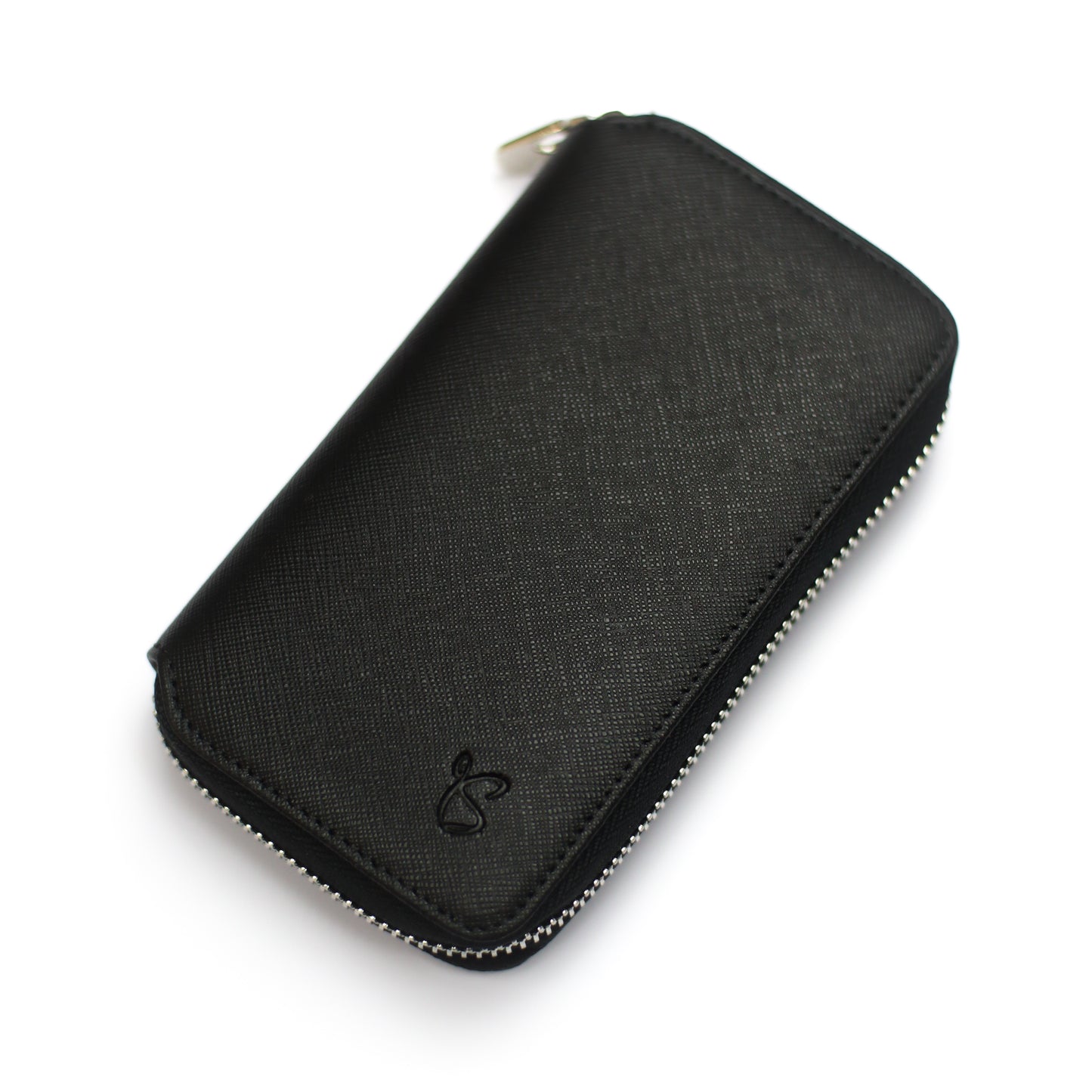 Classic Black Saffiano Zip Pouch