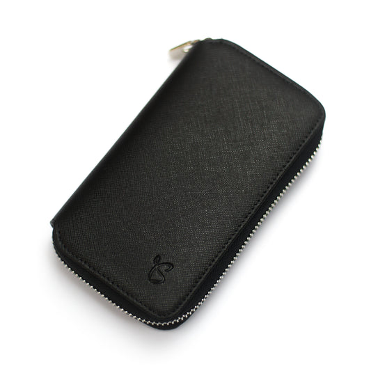 Classic Black Saffiano Zip Pouch
