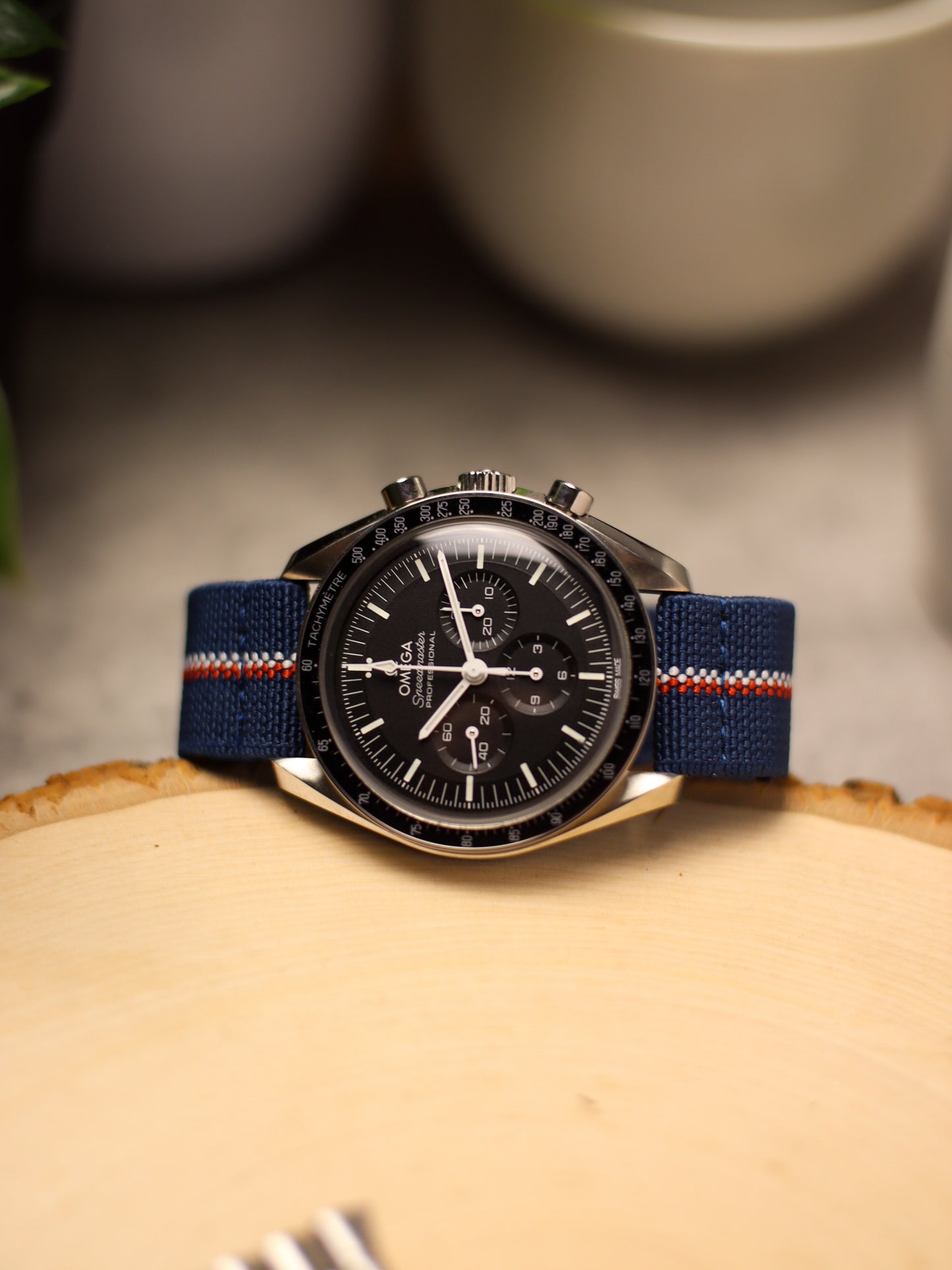 Navy Blue/Red/White Elastic Band