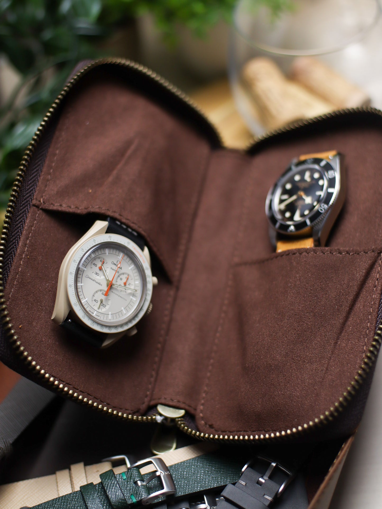 Chestnut Brown Crazy Horse Zip Pouch