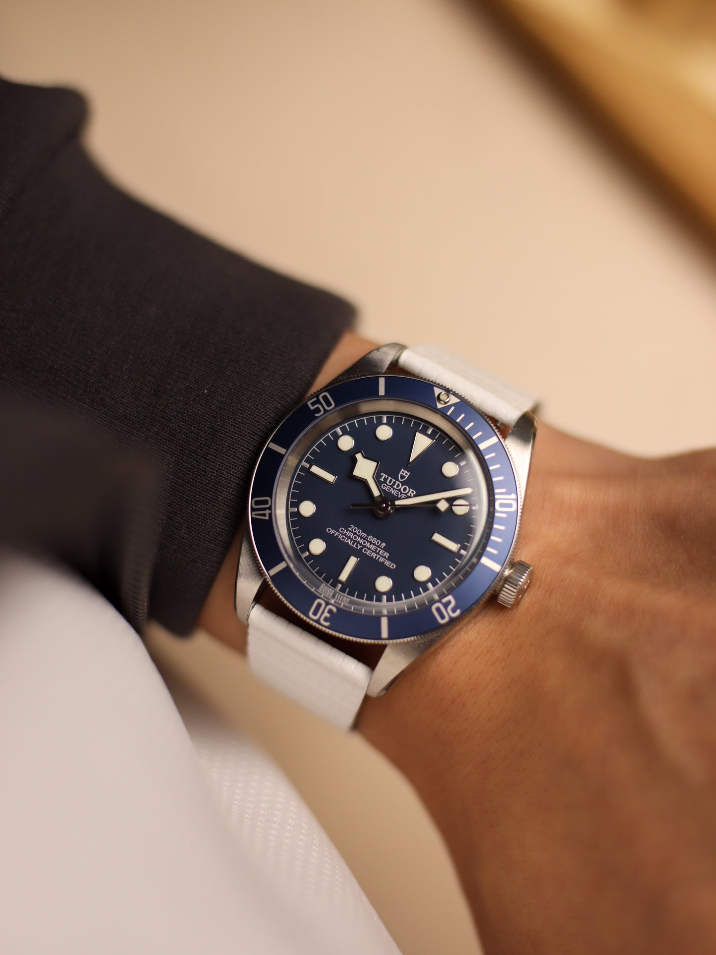 Pearl White Lizard Stitchless Strap