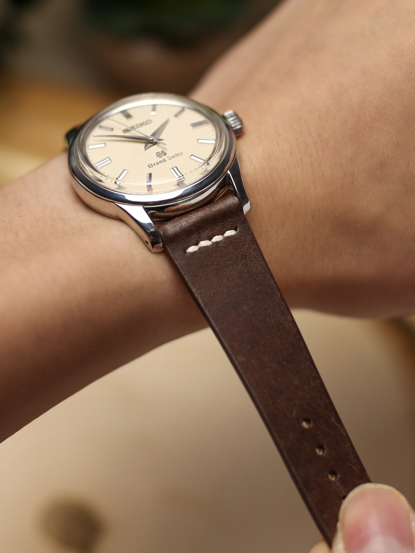 Dark Brown Pueblo Row-Stitch Strap