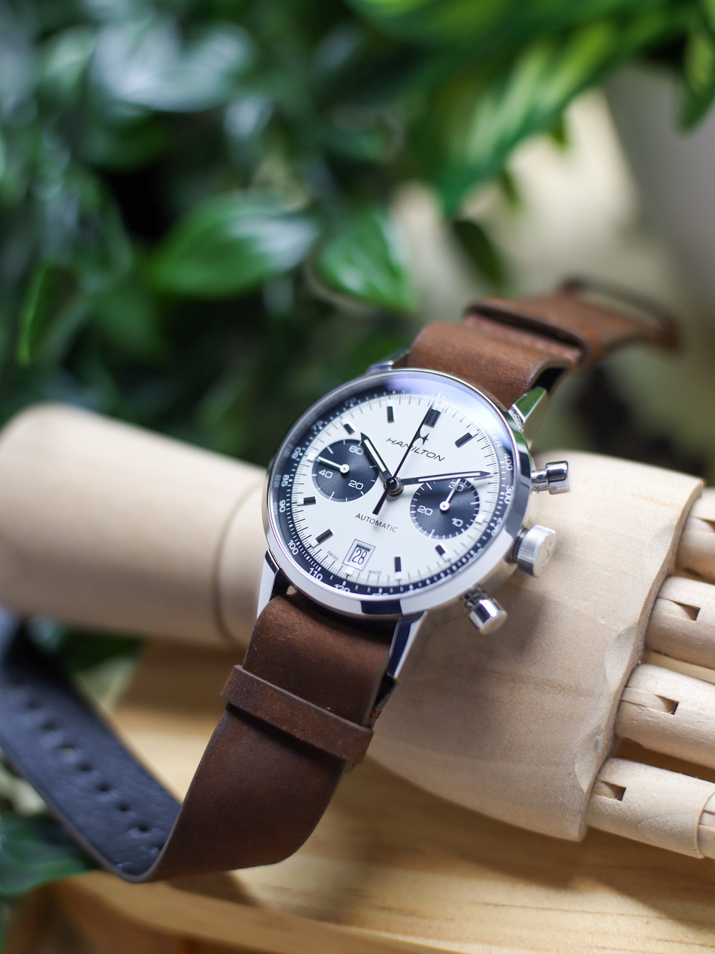 Dark Brown Waxy Military Tapered Strap