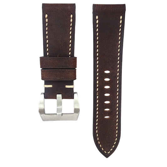 Dark Brown Waxy Panerai Wide (Lean) Strap
