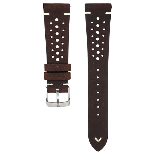 Dark Brown Waxy Rally (Point-Stitch) Strap