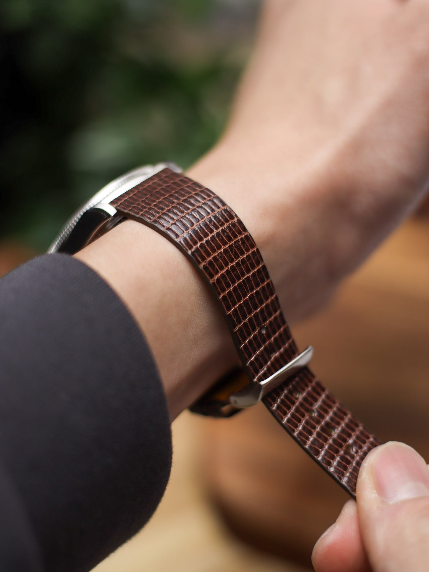 Dark Brown Lizard Stitchless Strap