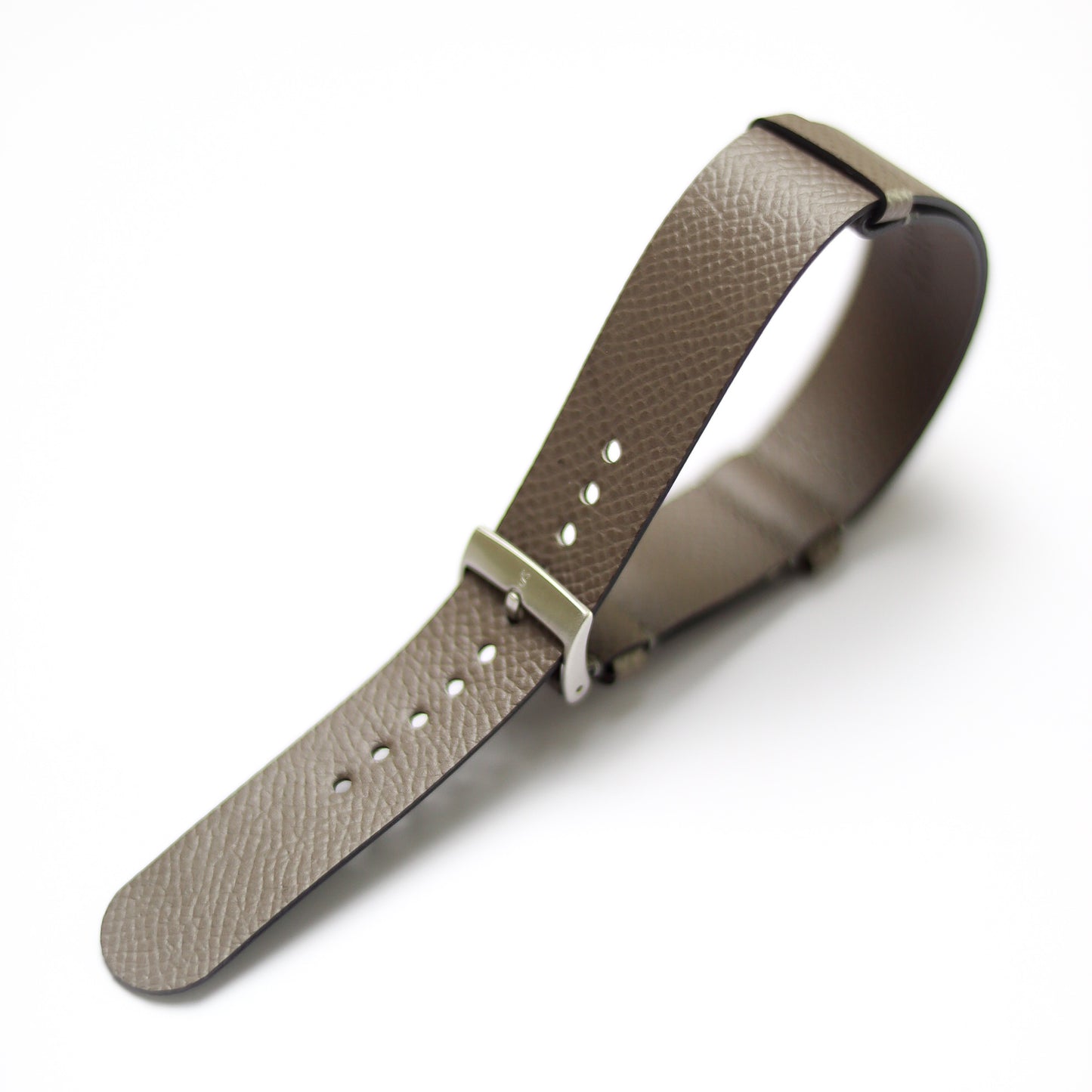 Elephant Grey Epsom Military Tapered Strap