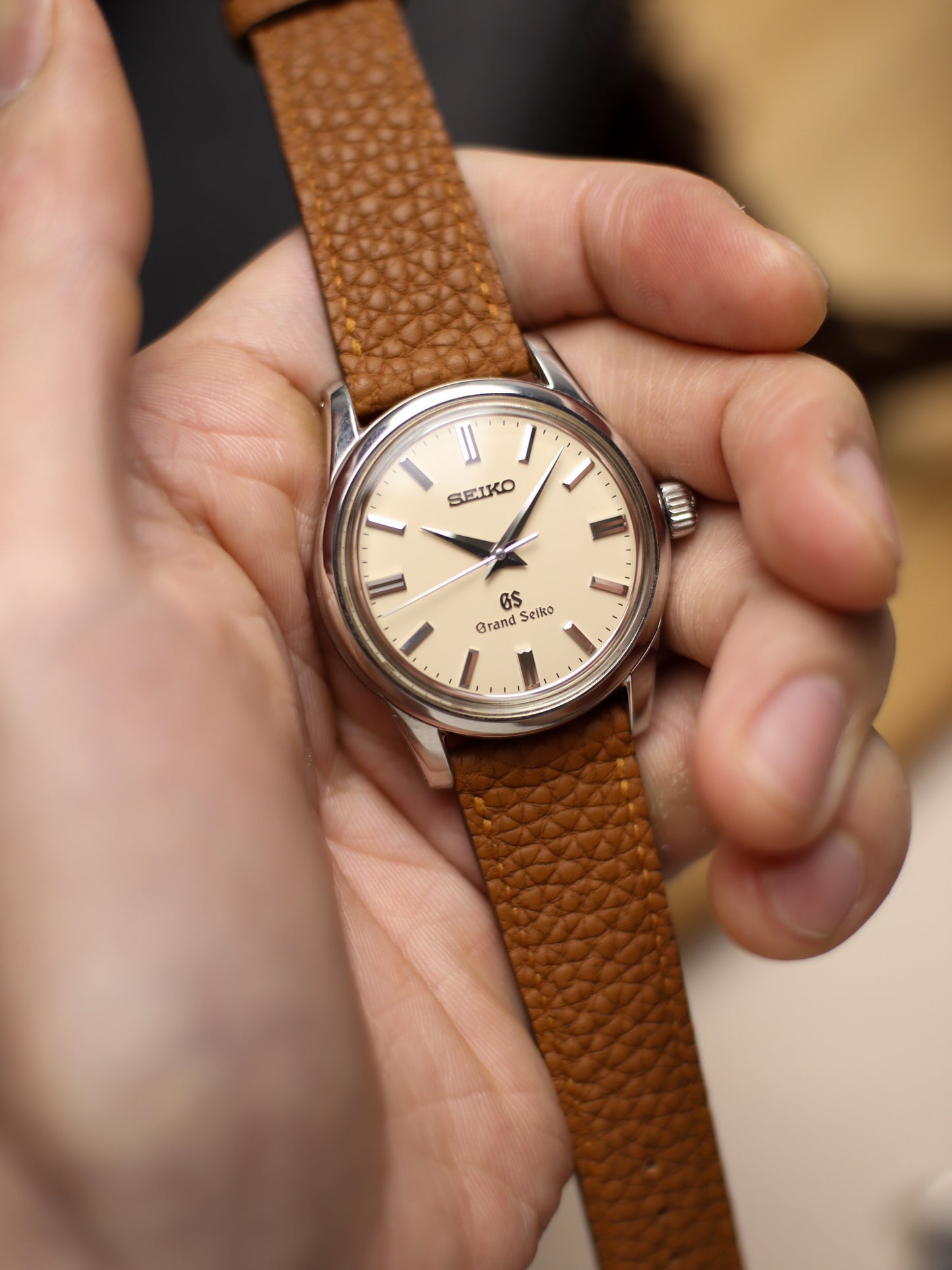 Gold Brown Togo Lean Strap