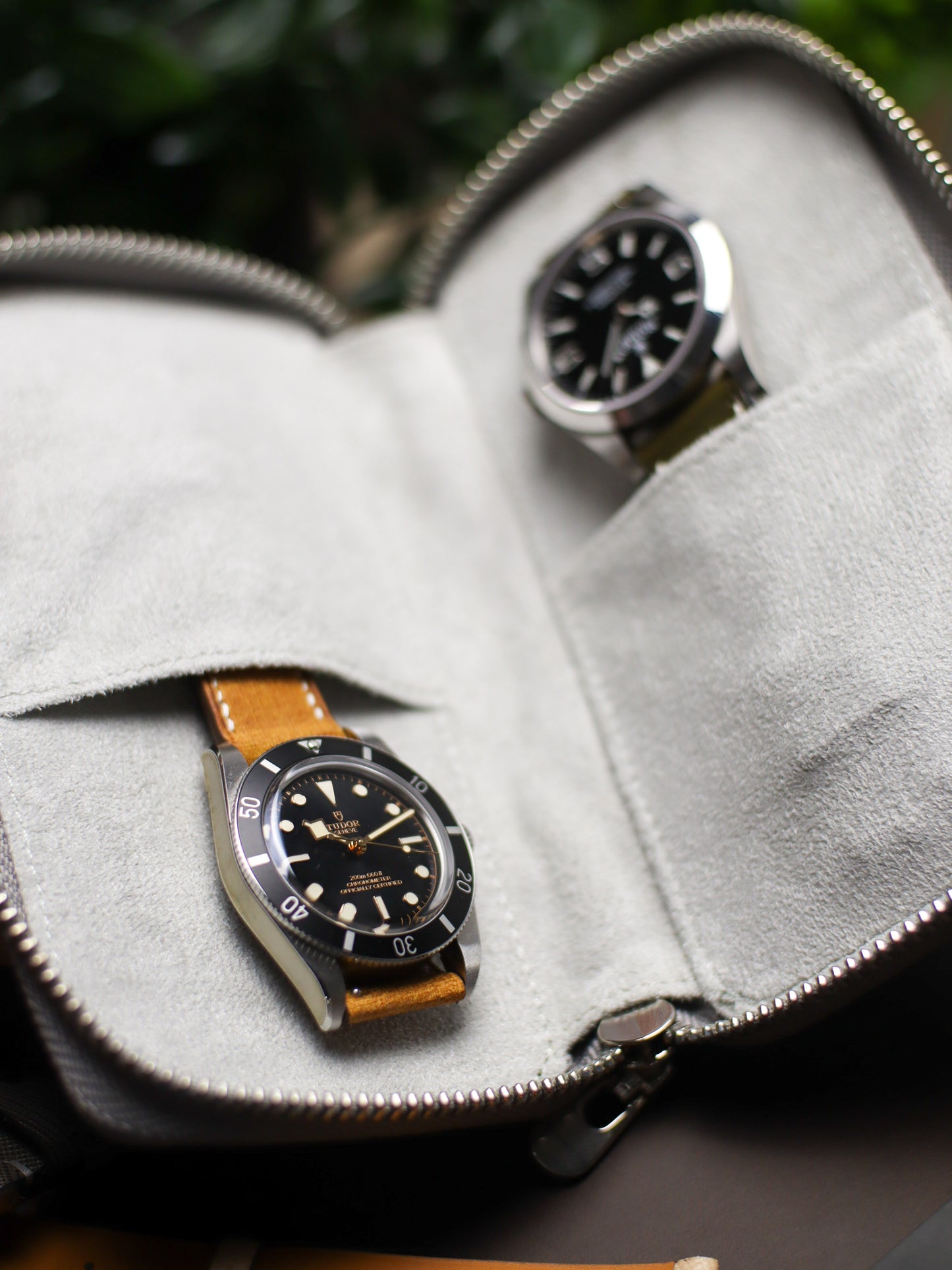 Light Grey Saffiano Zip Pouch