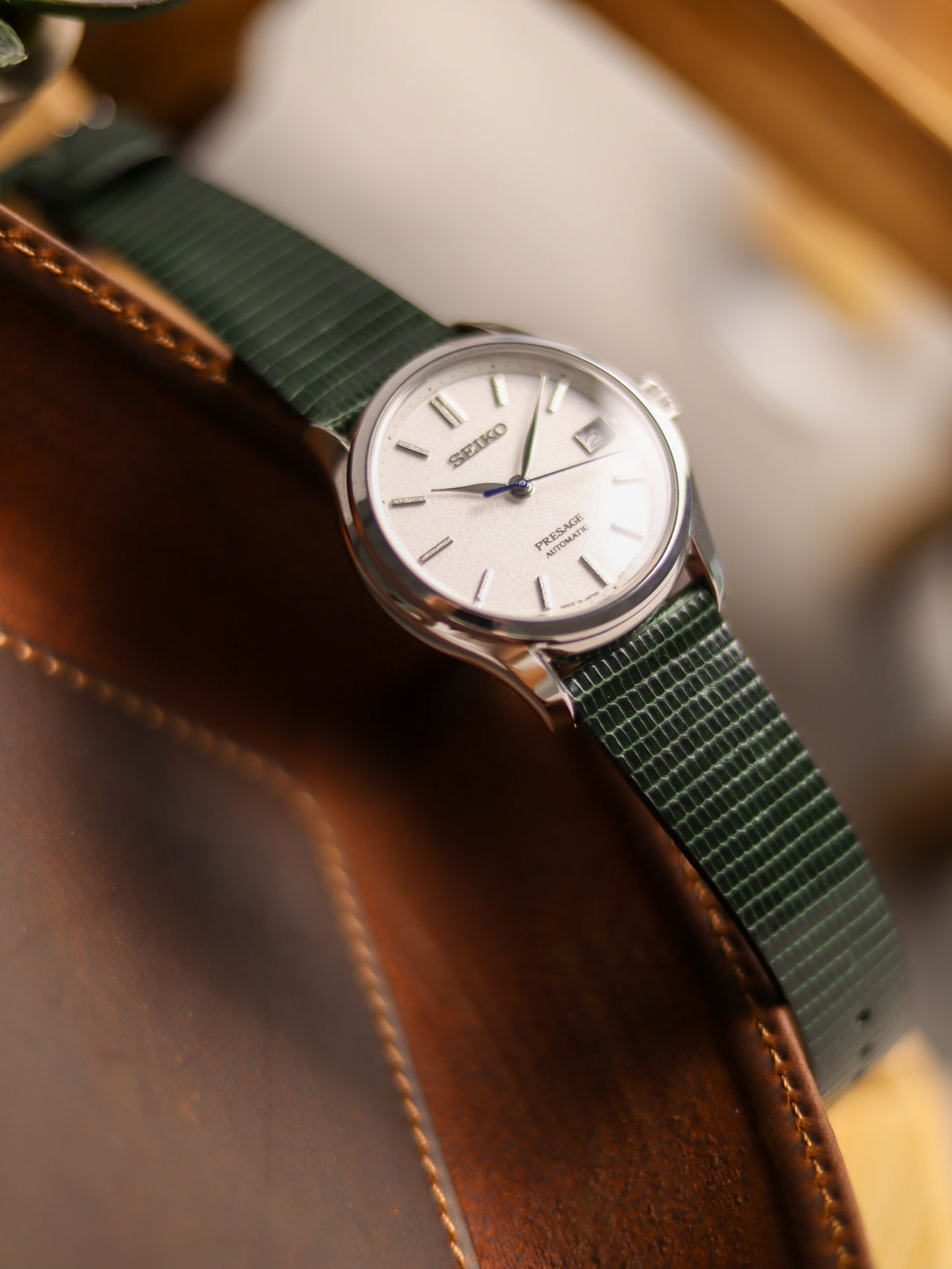 Hunter Green Lizard Stitchless Strap