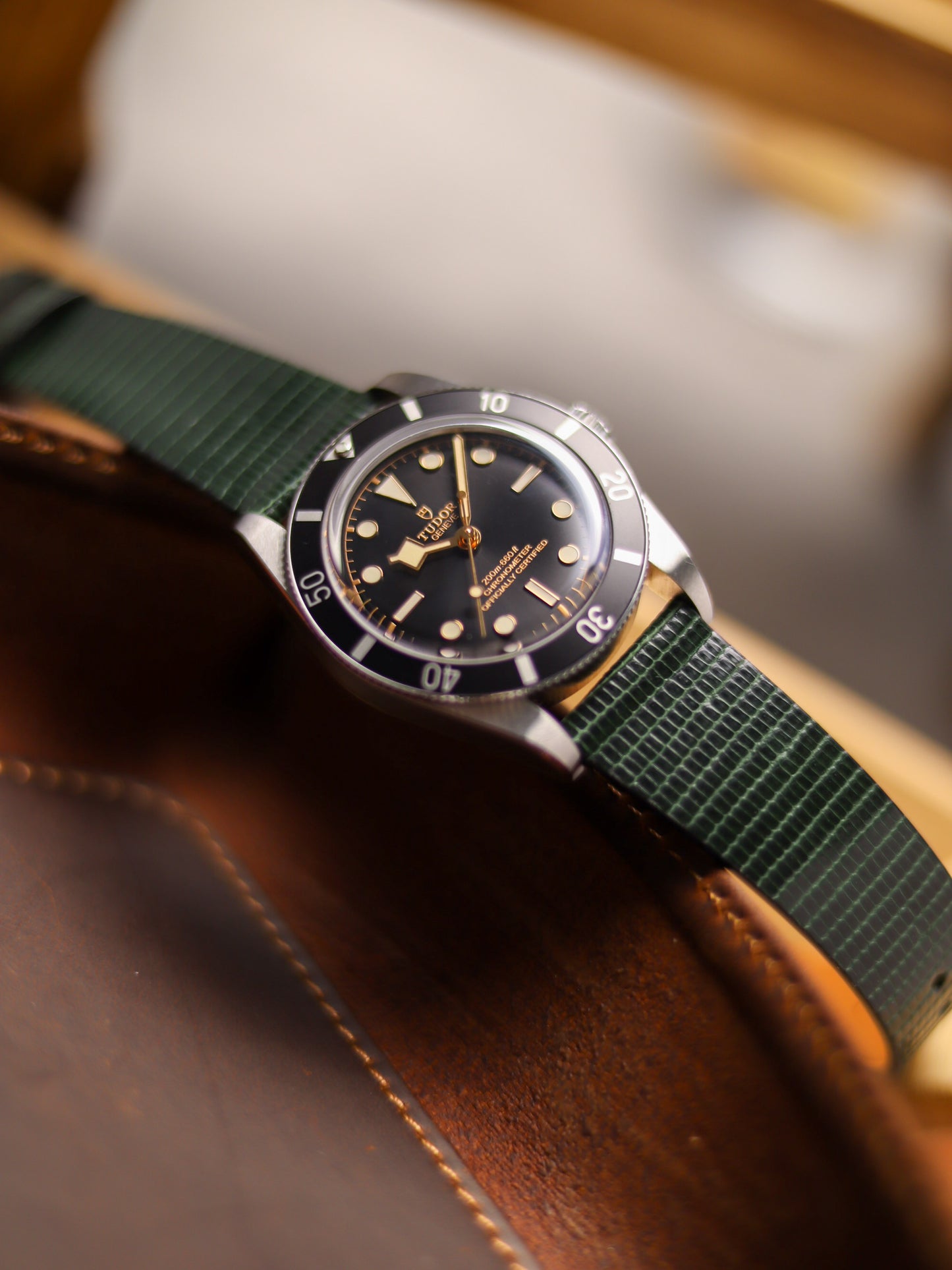 Hunter Green Lizard Stitchless Strap