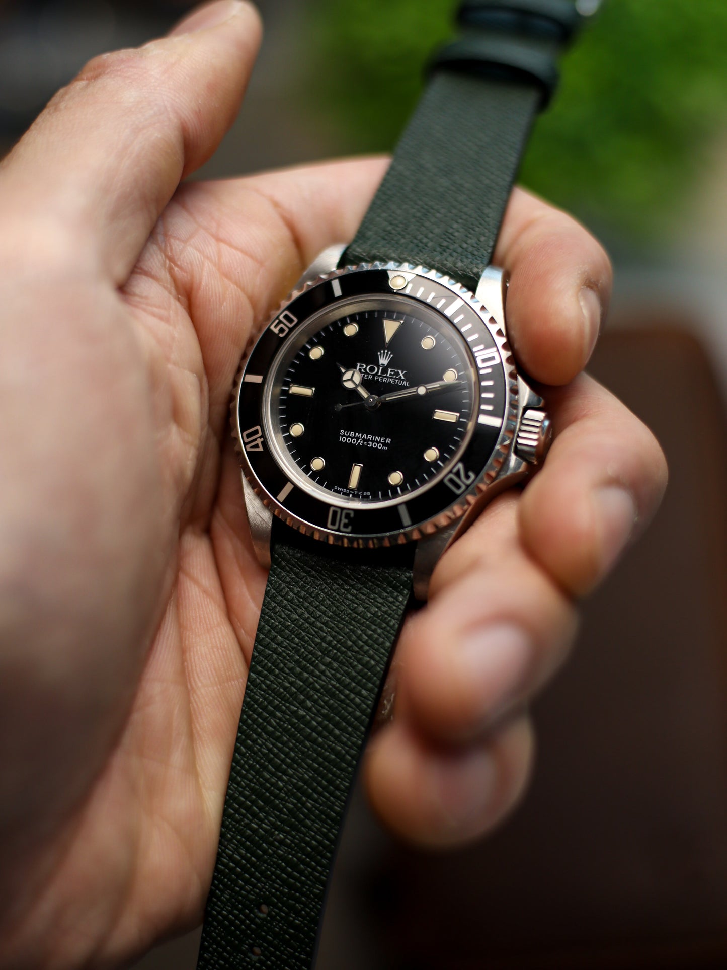 Hunter Green Saffiano Stitchless Strap