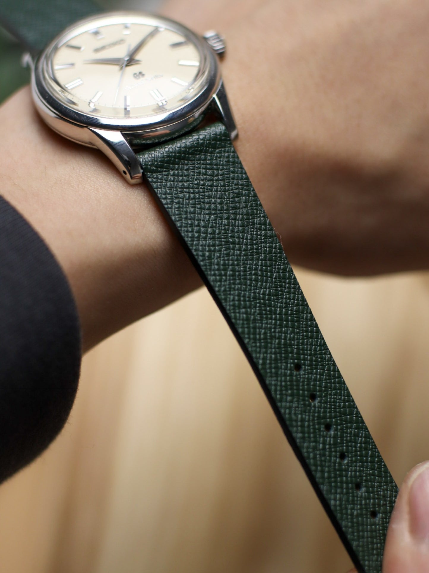 Hunter Green Saffiano Stitchless Strap