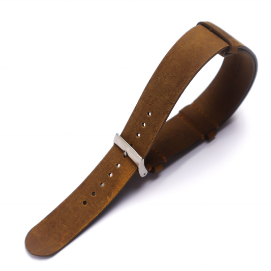Light Brown Waxy Military Tapered Strap