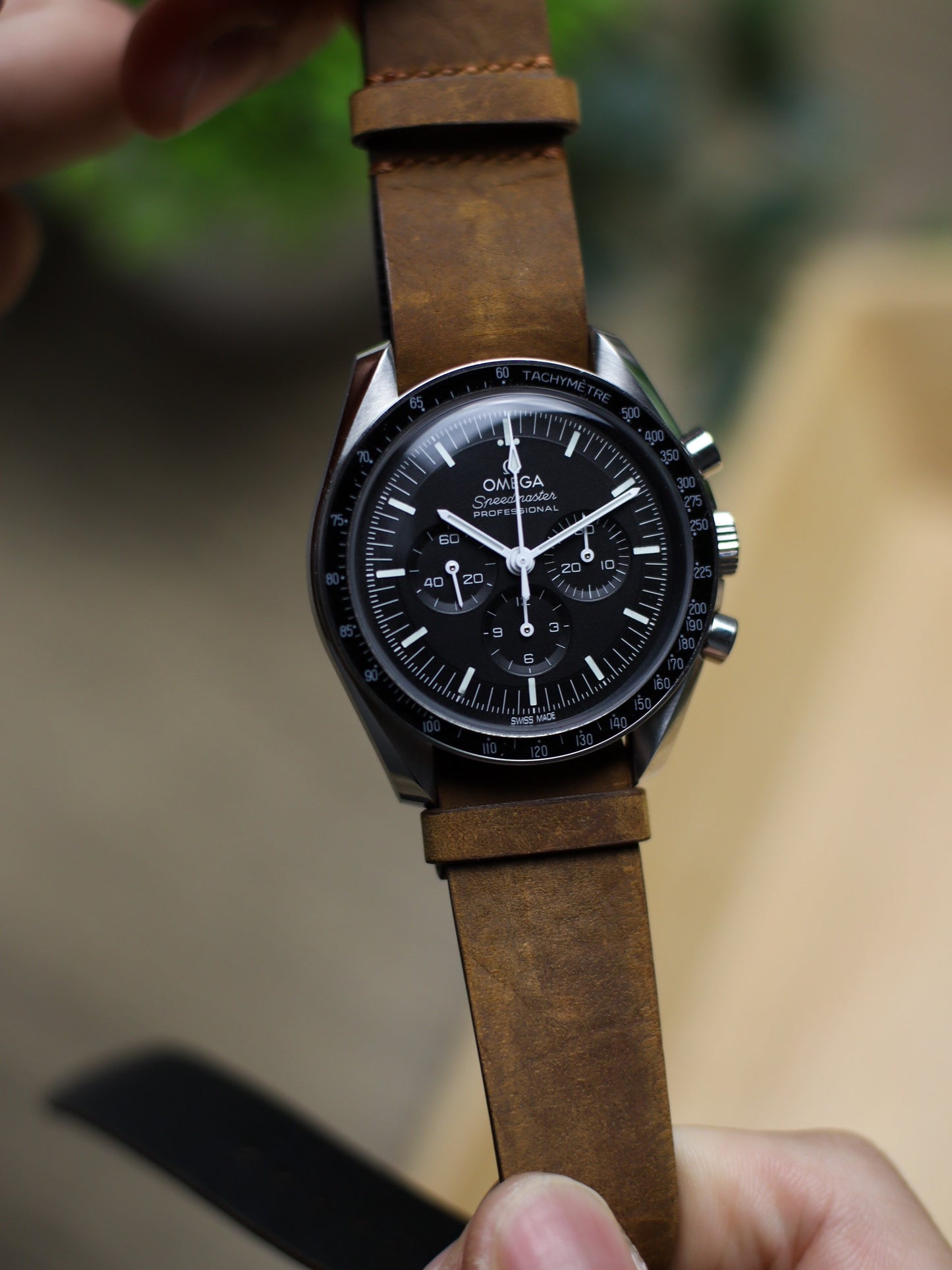 Light Brown Waxy Military Tapered Strap