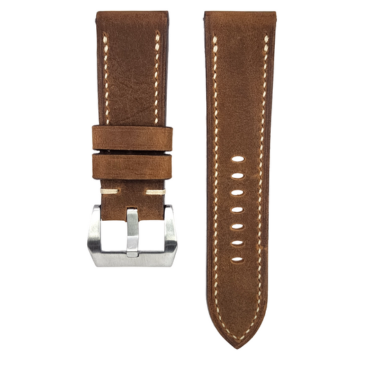 Light Brown Waxy Panerai Wide (Lean) Strap