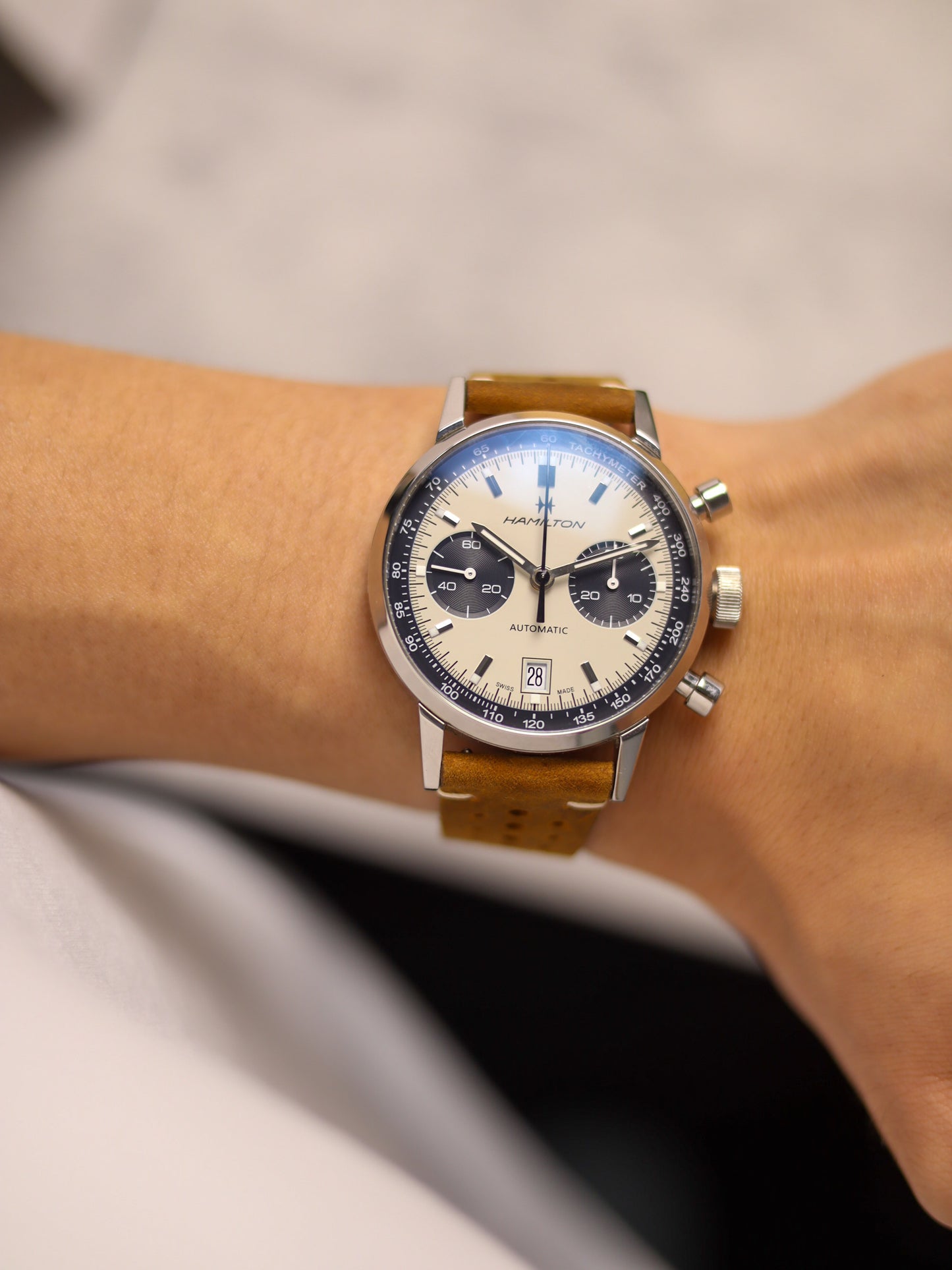 Light Brown Waxy Rally (Point-Stitch) Strap