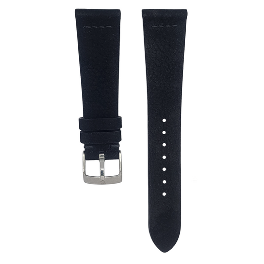 Matte Black Nubuck Row-Stitch Strap