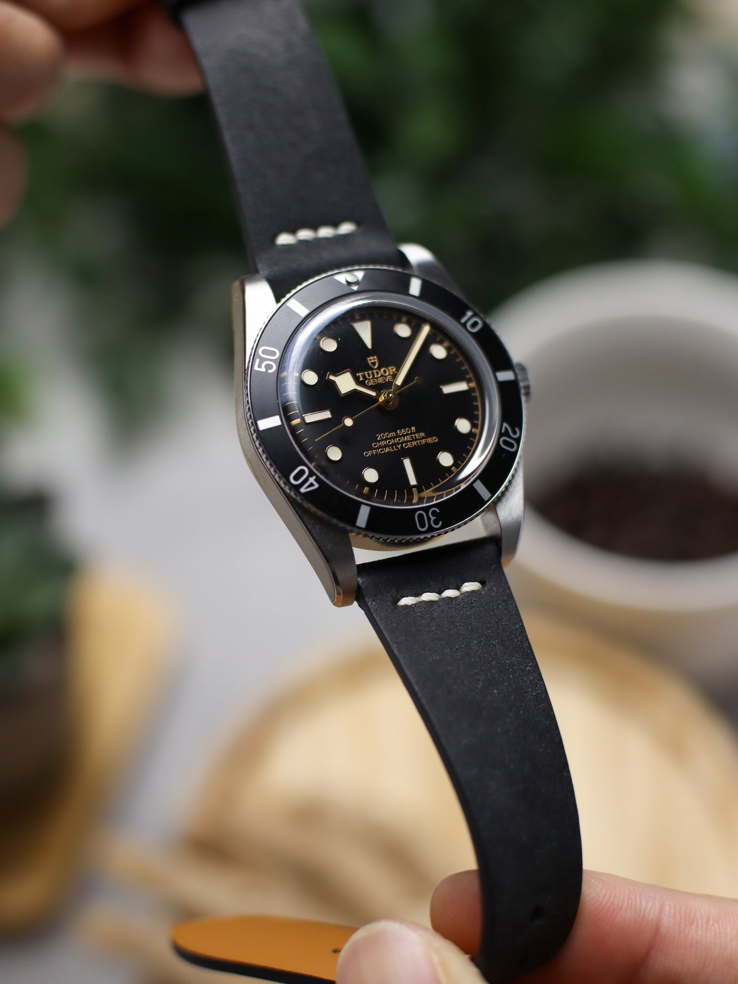 Matte Black Pueblo Row-Stitch Strap