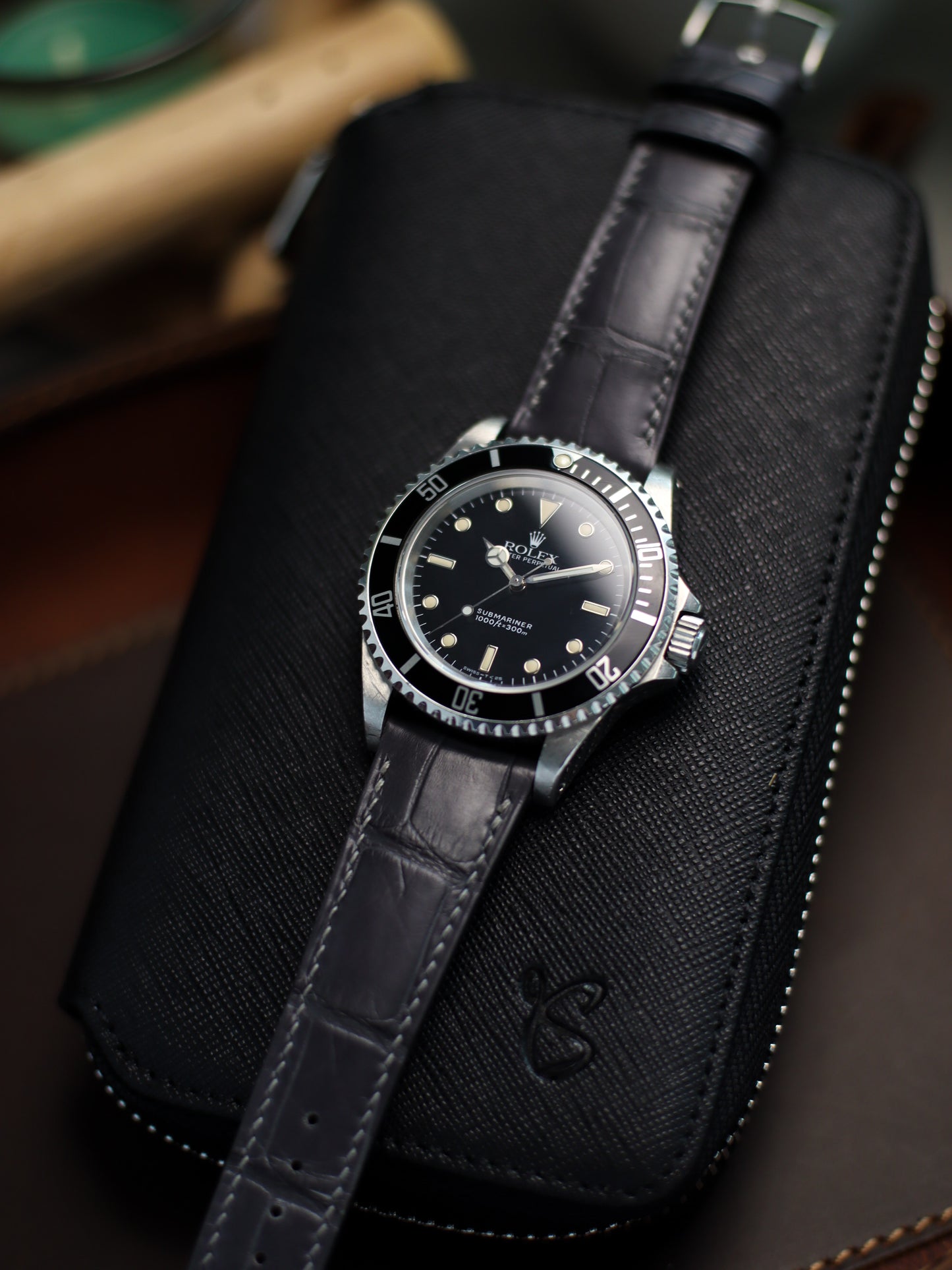 Matte Storm Grey Alligator Hallmark Strap