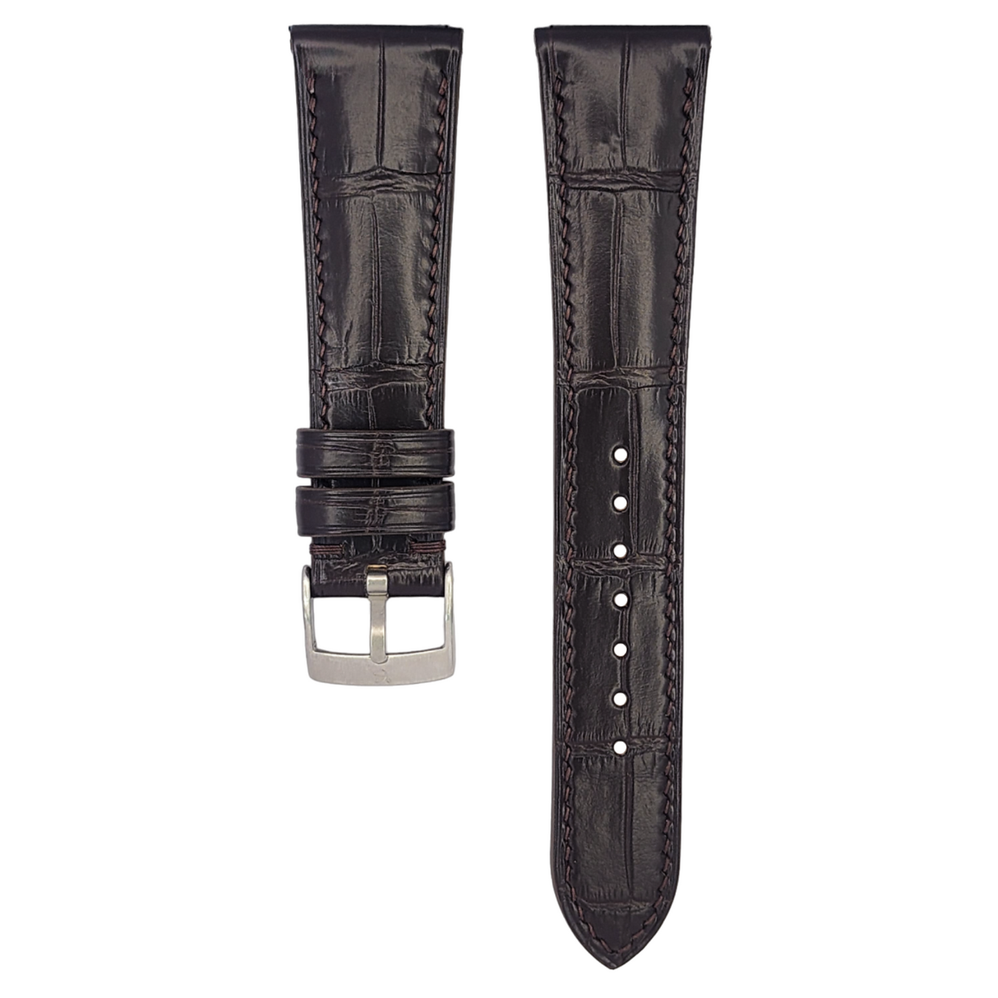 Matte Dark Brown Alligator Hallmark Strap