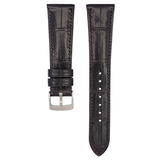 Matte Dark Brown Alligator Hallmark Strap