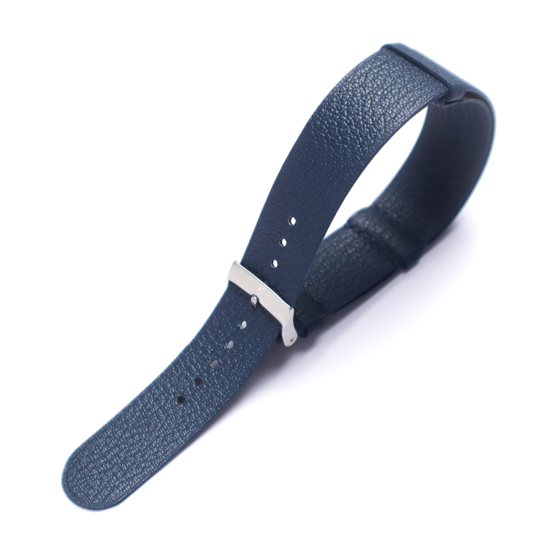 Navy Blue Chèvre Military Tapered Strap