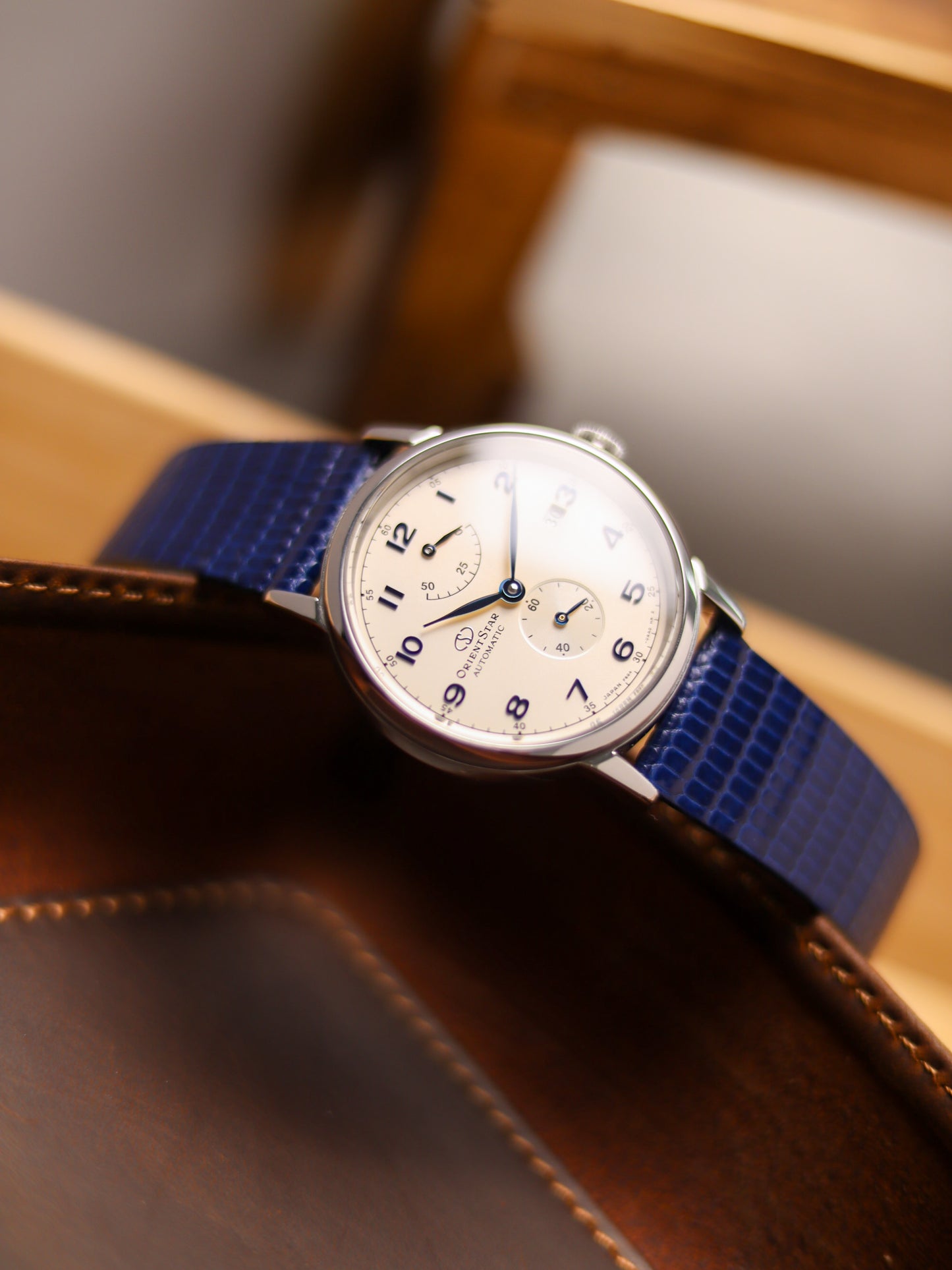 Navy Blue Lizard Stitchless Strap