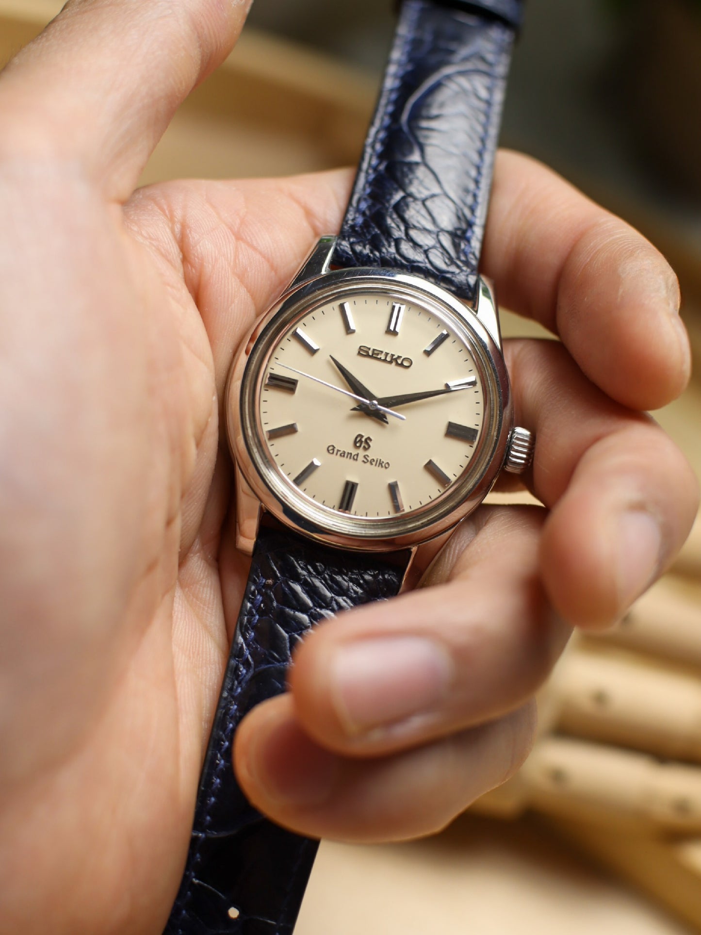 Navy Blue Ostrich Hallmark Strap