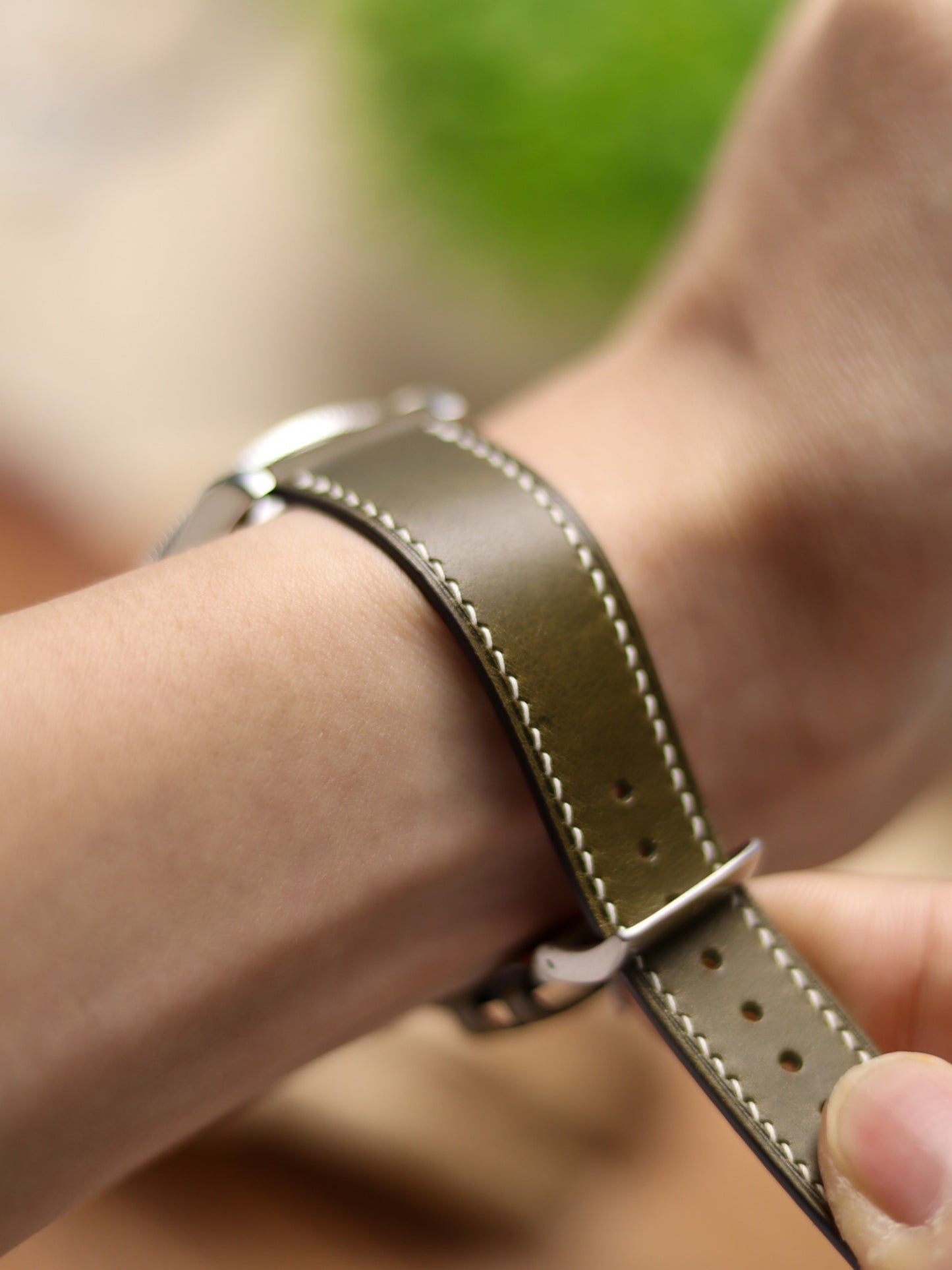 Olive Green Buttero Lean Strap