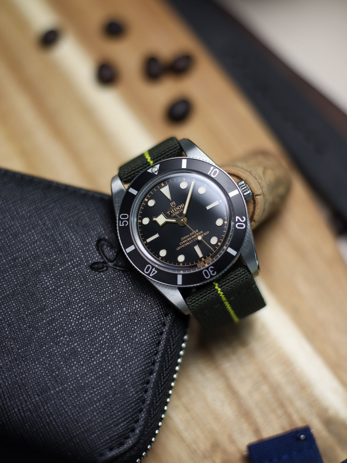 Olive Green/Yellow Elastic Band