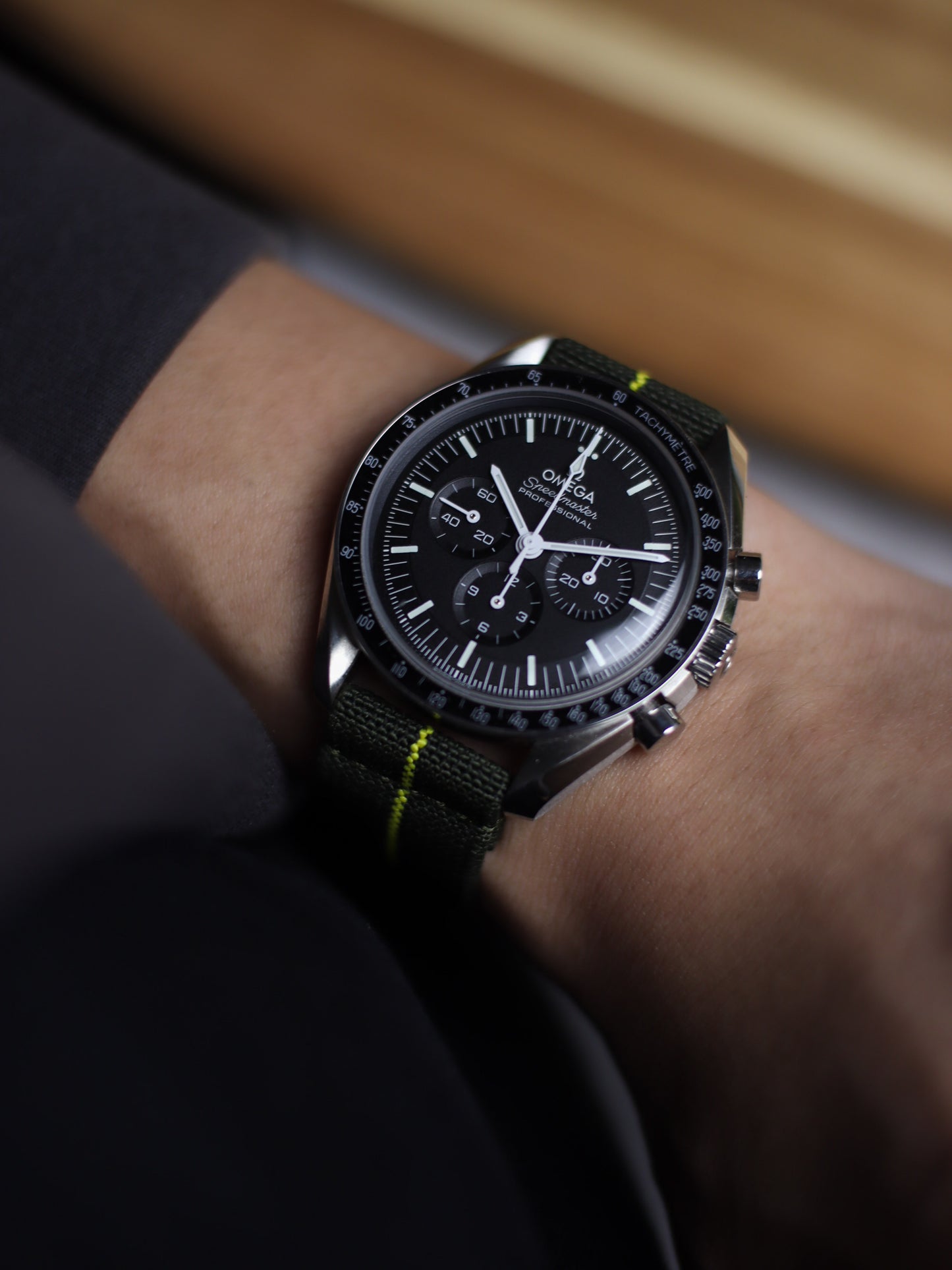 Olive Green/Yellow Elastic Band