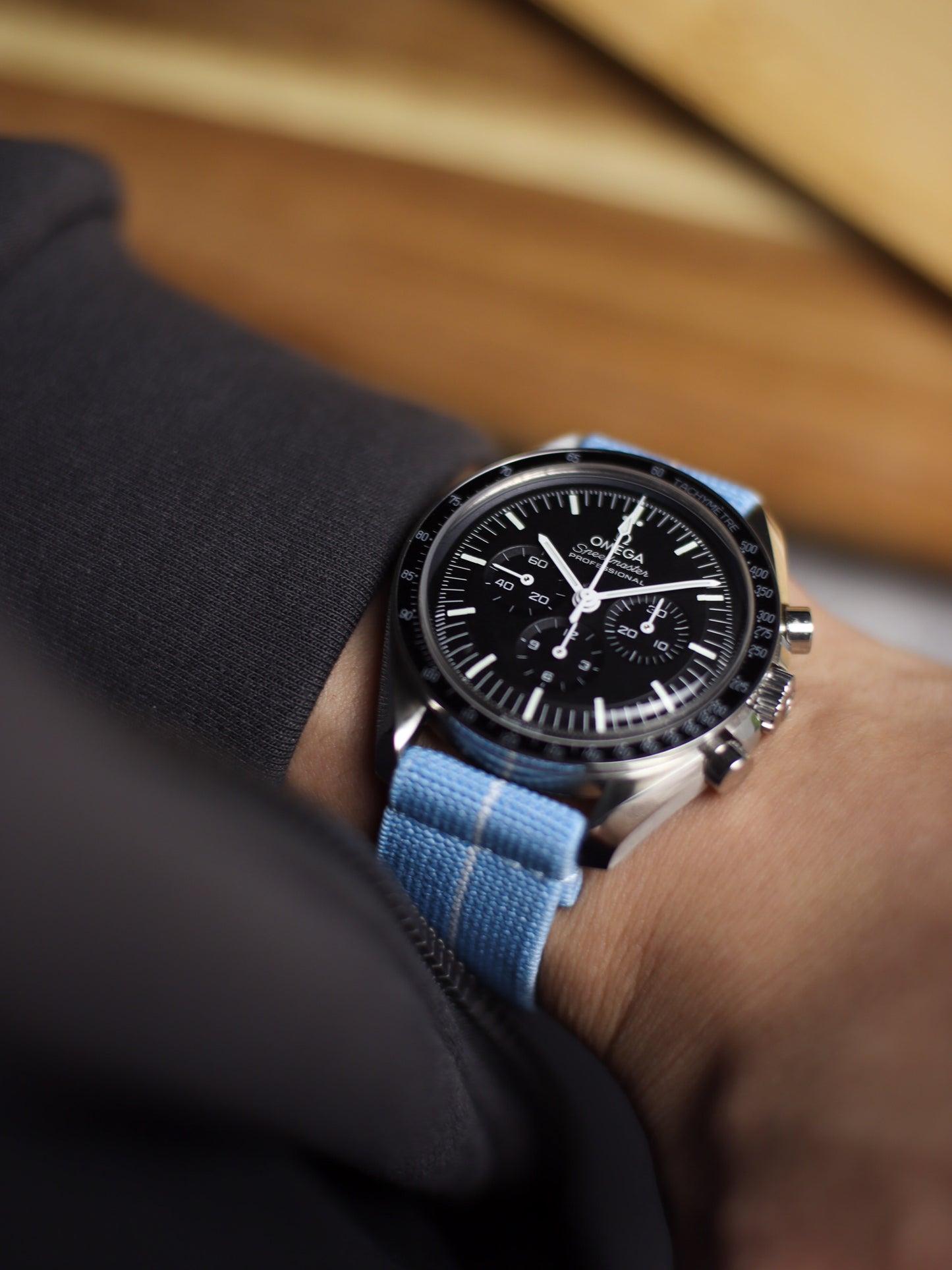 Sky Blue/White Elastic Band