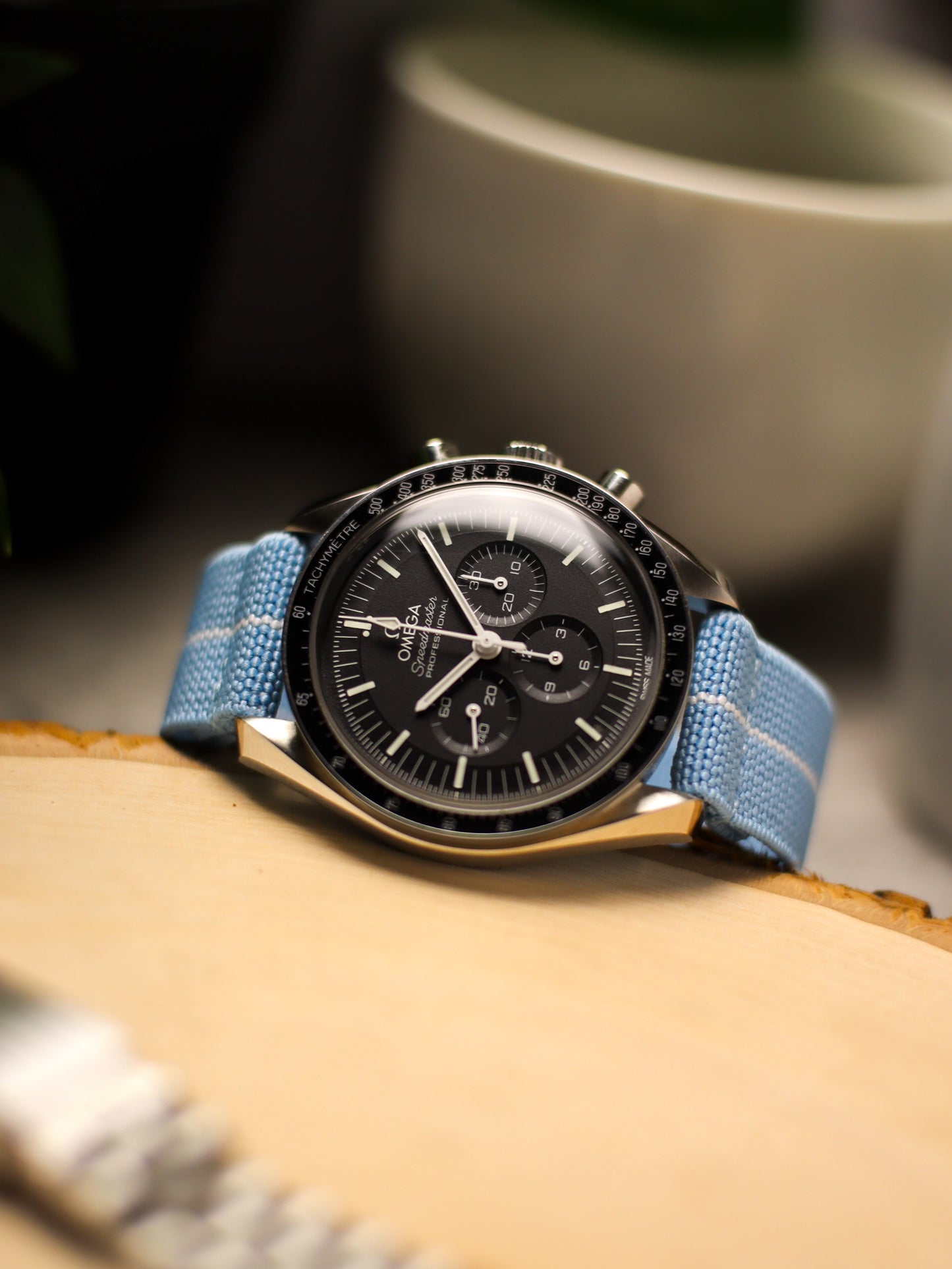 Sky Blue/White Elastic Band