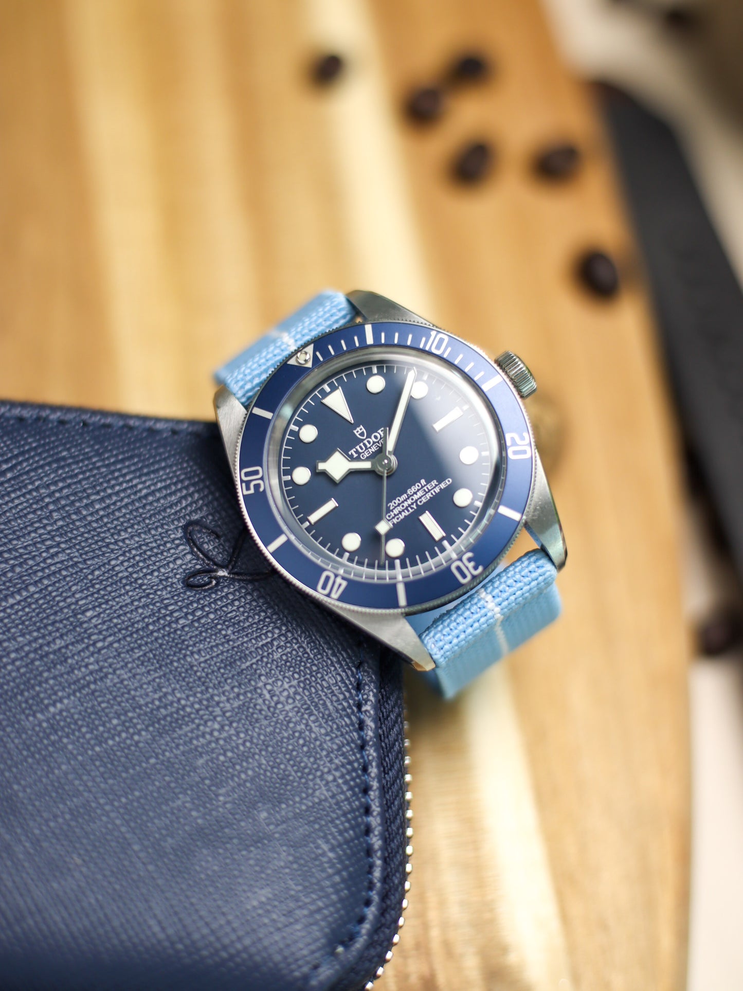 Sky Blue/White Elastic Band