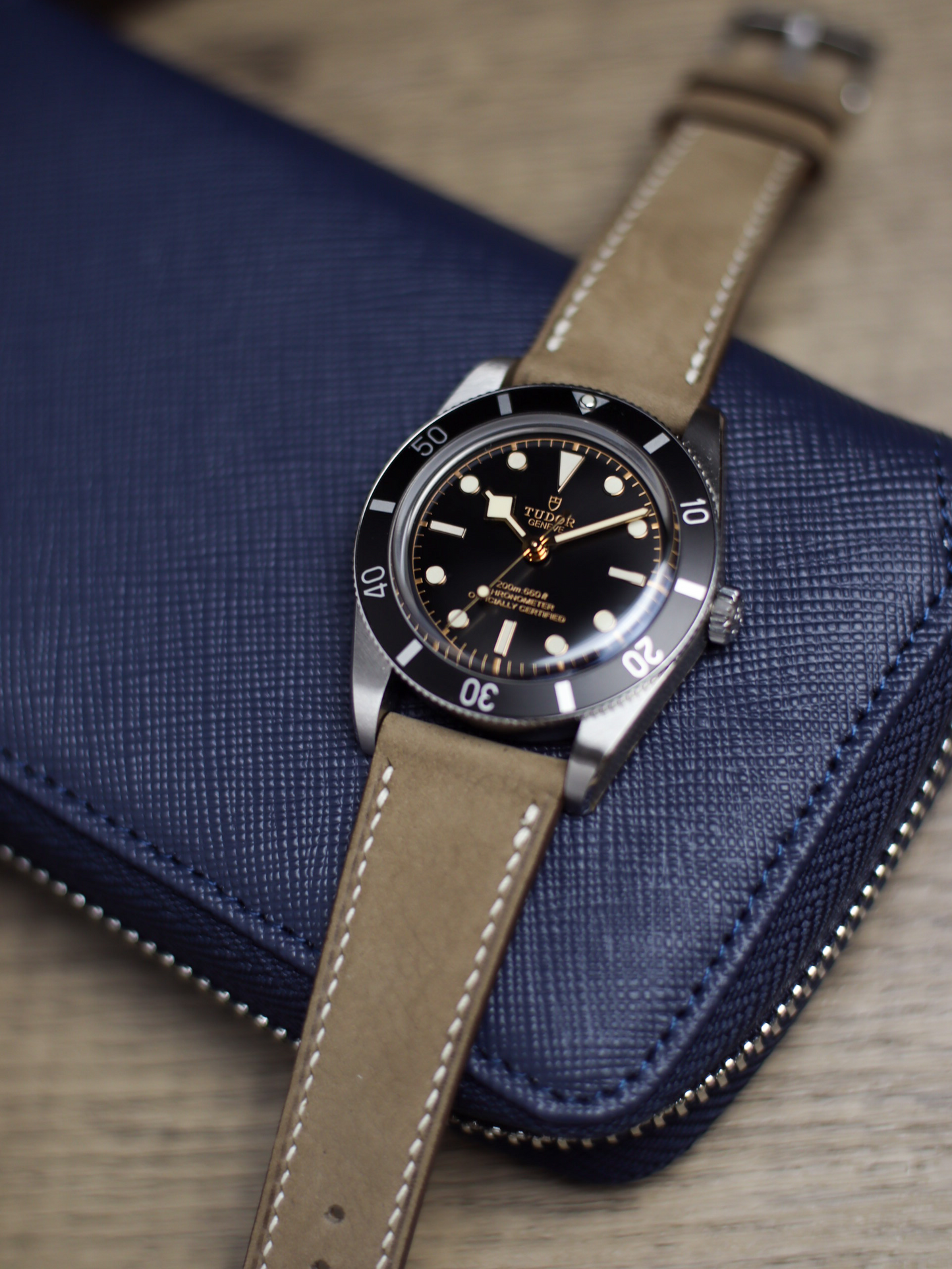 Taupe Brown Nubuck Lean Strap