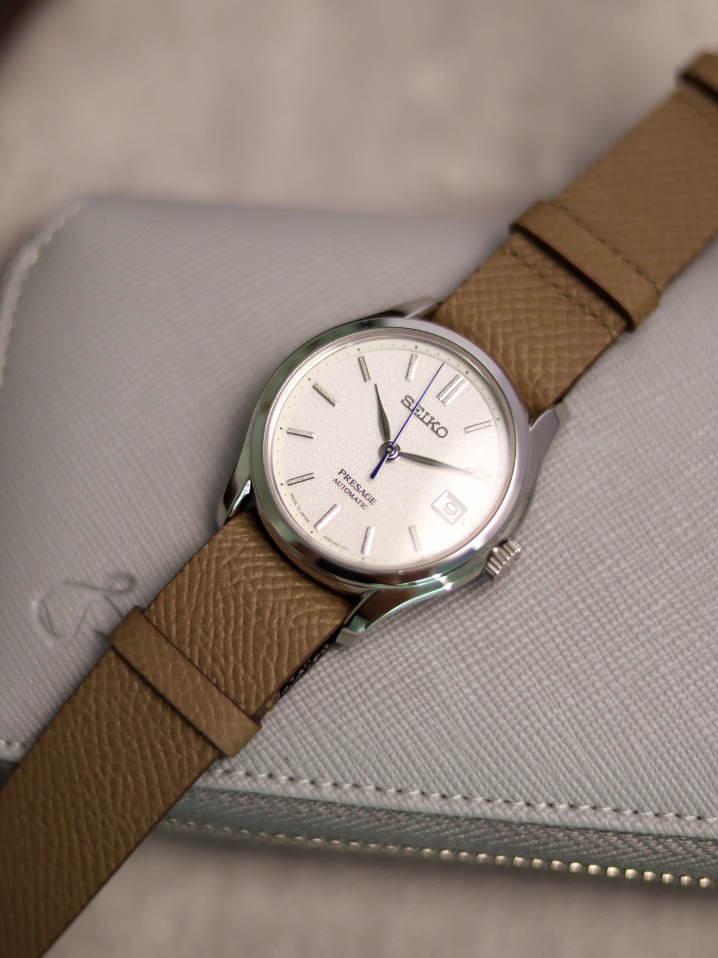 Taupe Epsom Military Tapered Strap