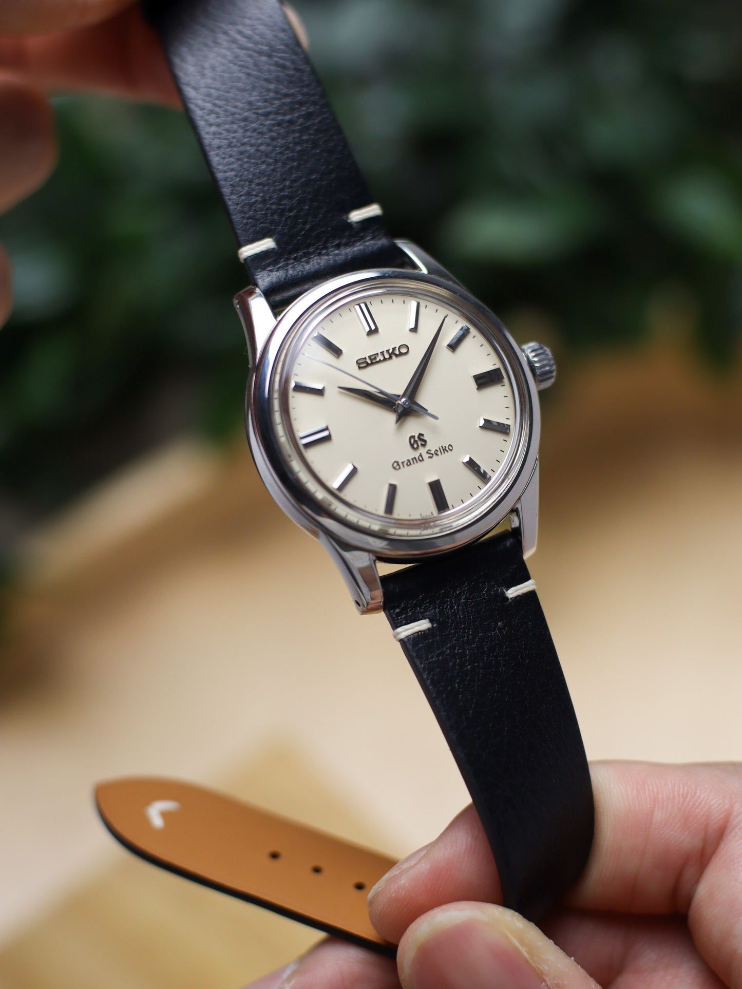 Vintage Black Vachetta (Minerva Box) Point-Stitch Strap