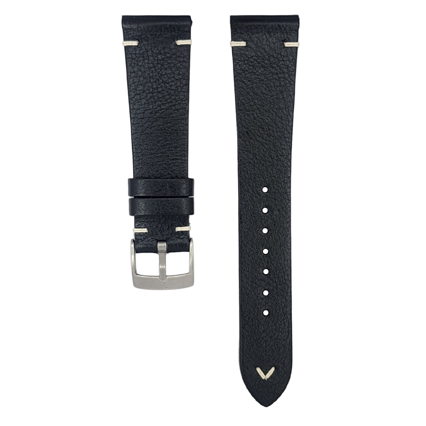 Vintage Black Vachetta (Minerva Box) Point-Stitch Strap
