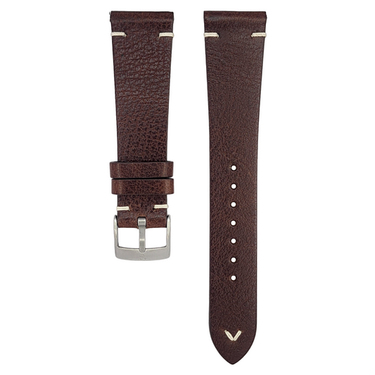 Vintage Dark Brown Vachetta (Minerva Box) Point-Stitch Strap