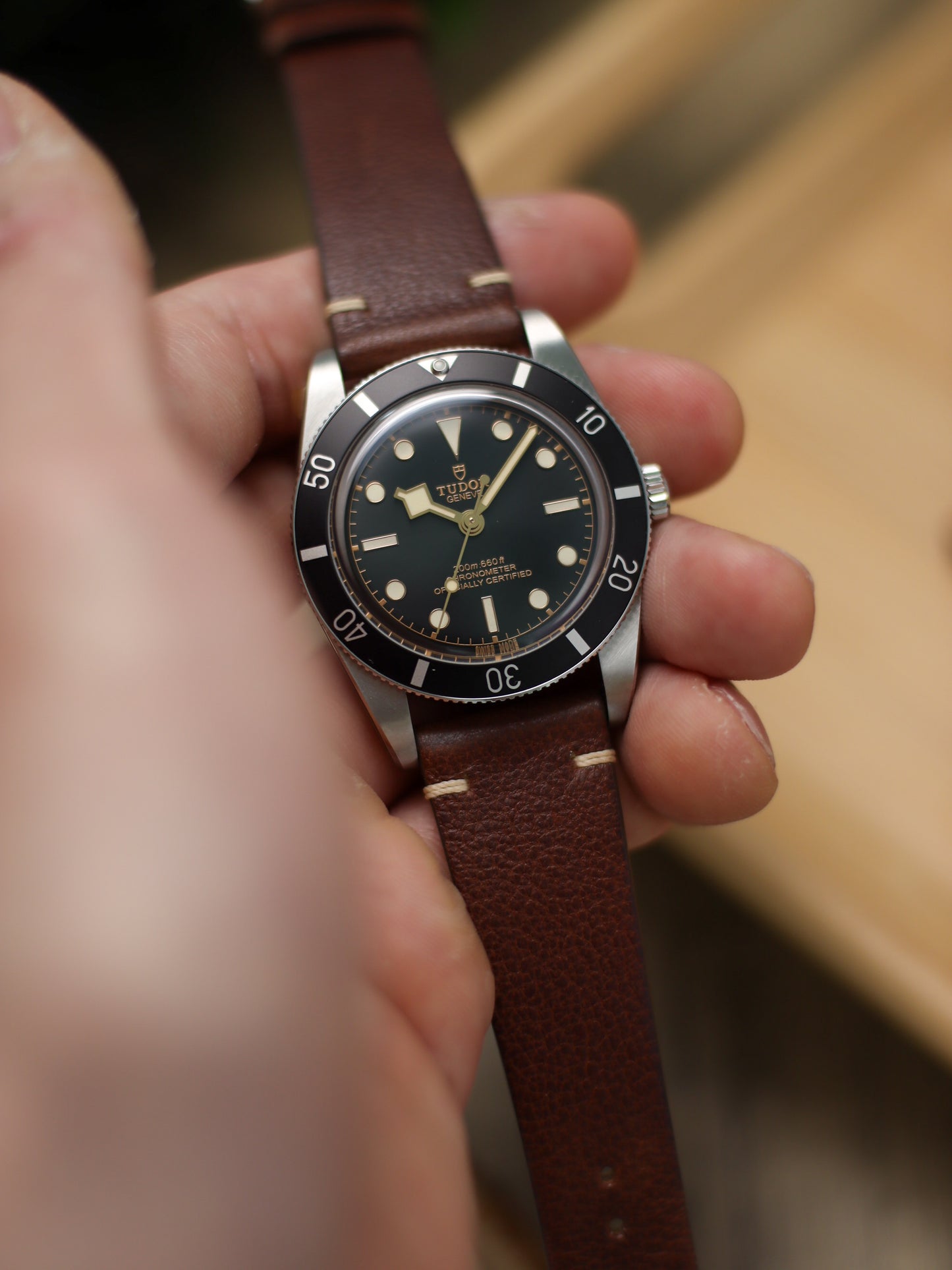 Vintage Dark Brown Vachetta (Minerva Box) Point-Stitch Strap