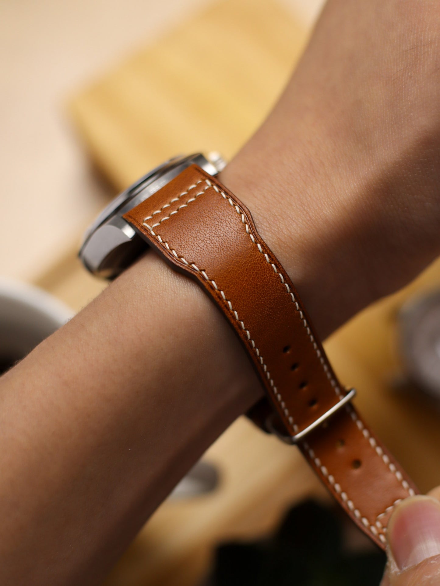 Vintage Light Brown Vachetta (Minerva Box) Pilot (Lean) Strap