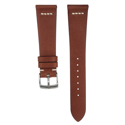 Chestnut Brown Buttero Row-Stitch Strap