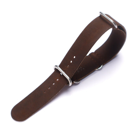 Dark Brown Waxy Military Single Strap