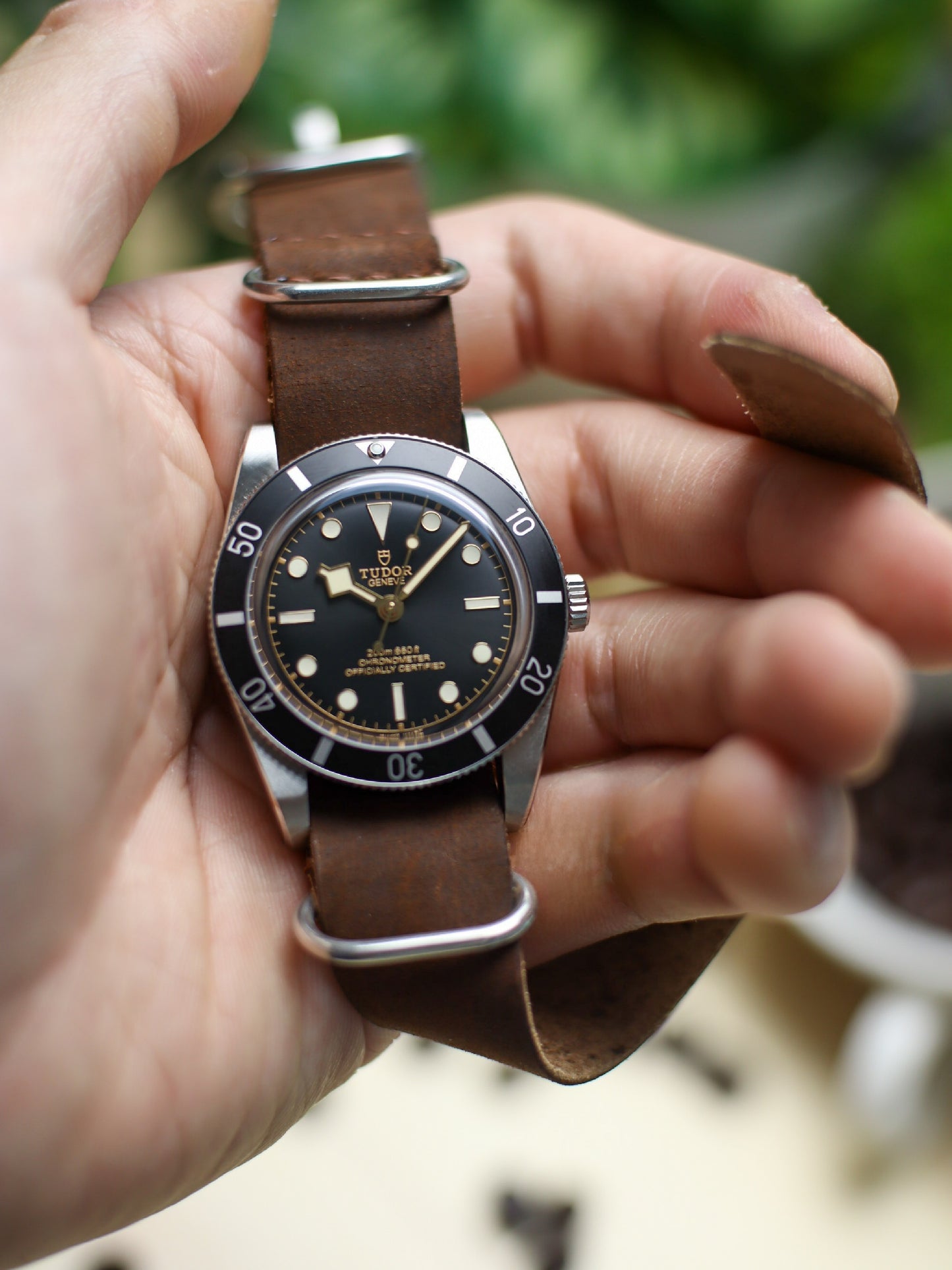 Dark Brown Waxy Military Single Strap