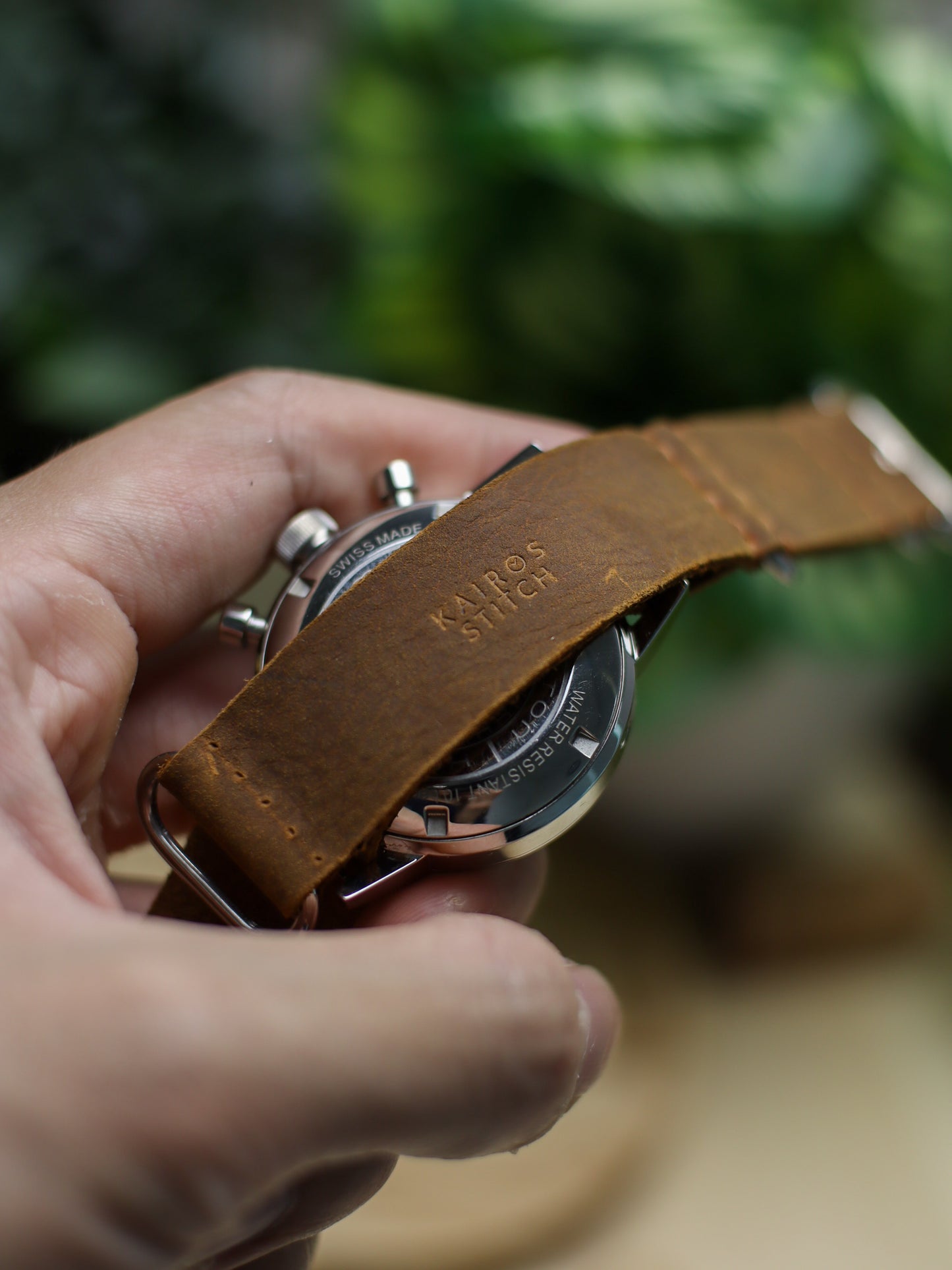 Dark Brown Waxy Military Single Strap