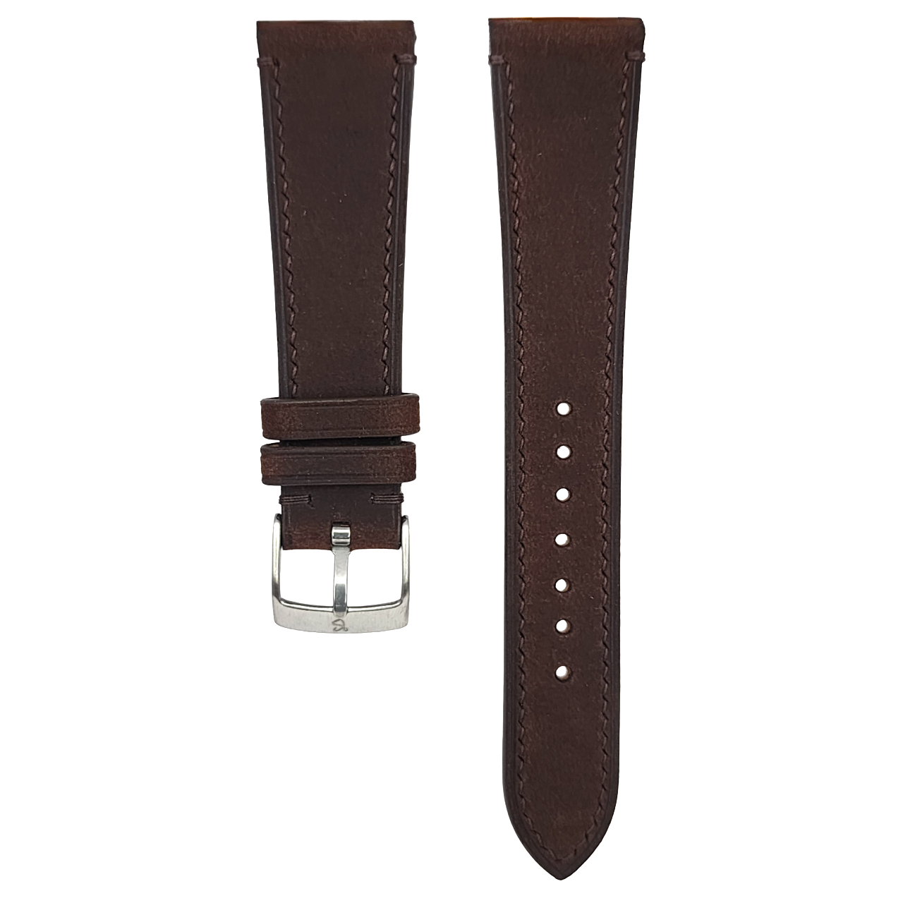 Dark Brown Waxy Wing-Stitch Strap