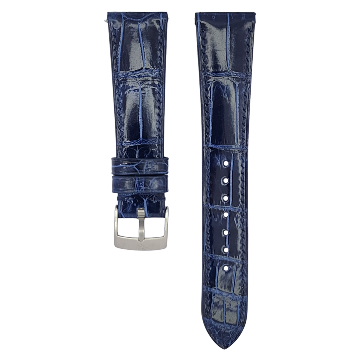 Glossy Ocean Blue Alligator Hallmark Strap